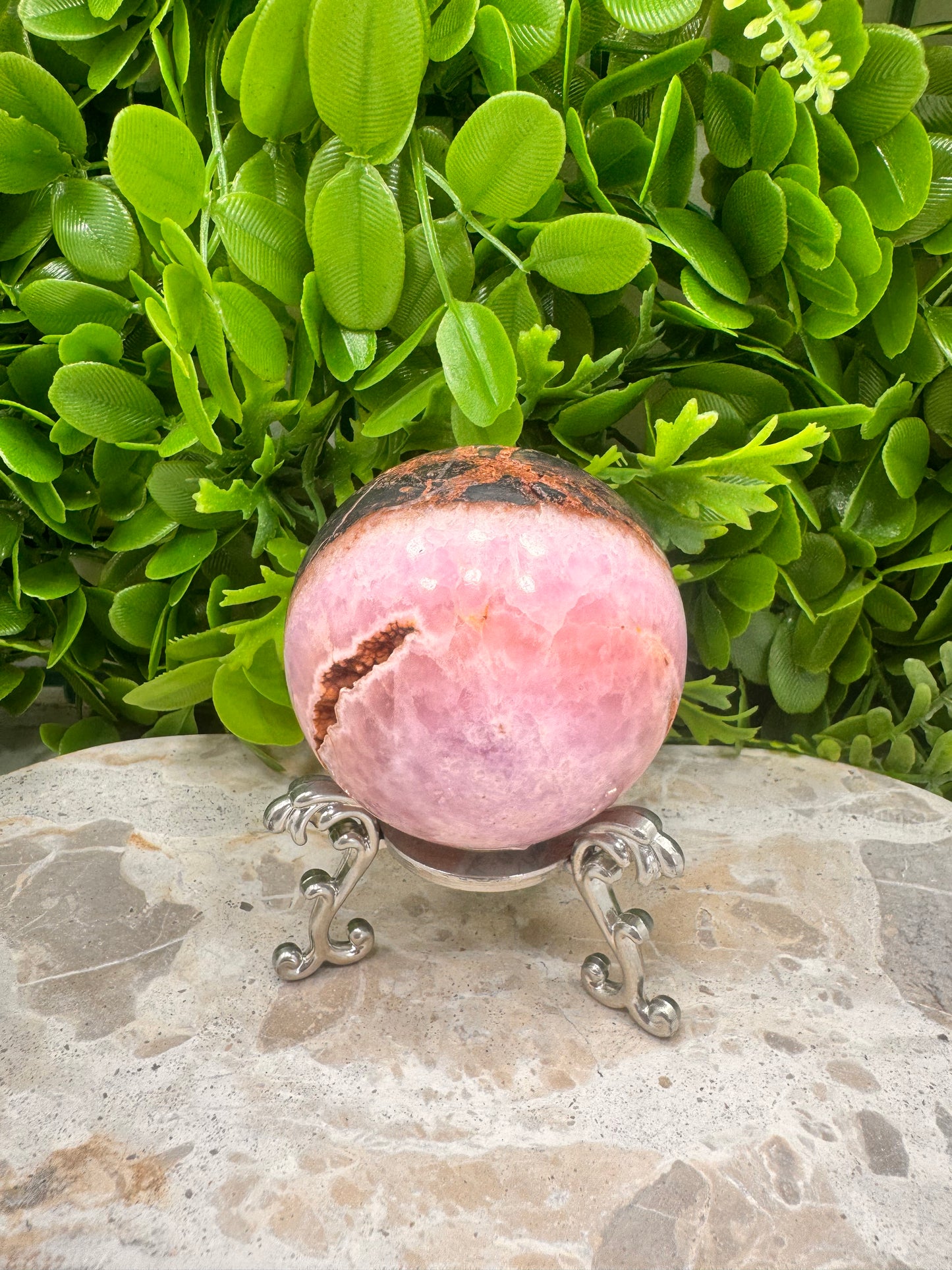 Pink Aragonite Sphere 446g