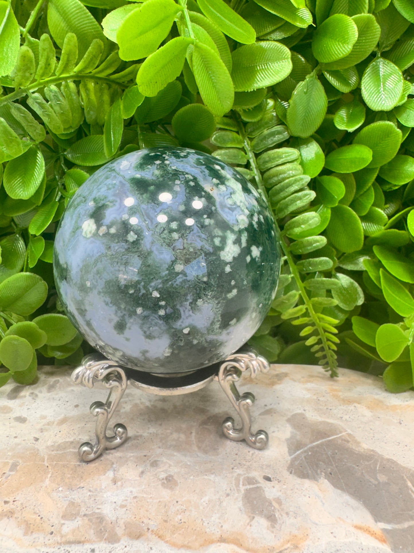 Moss Agate Sphere 672g