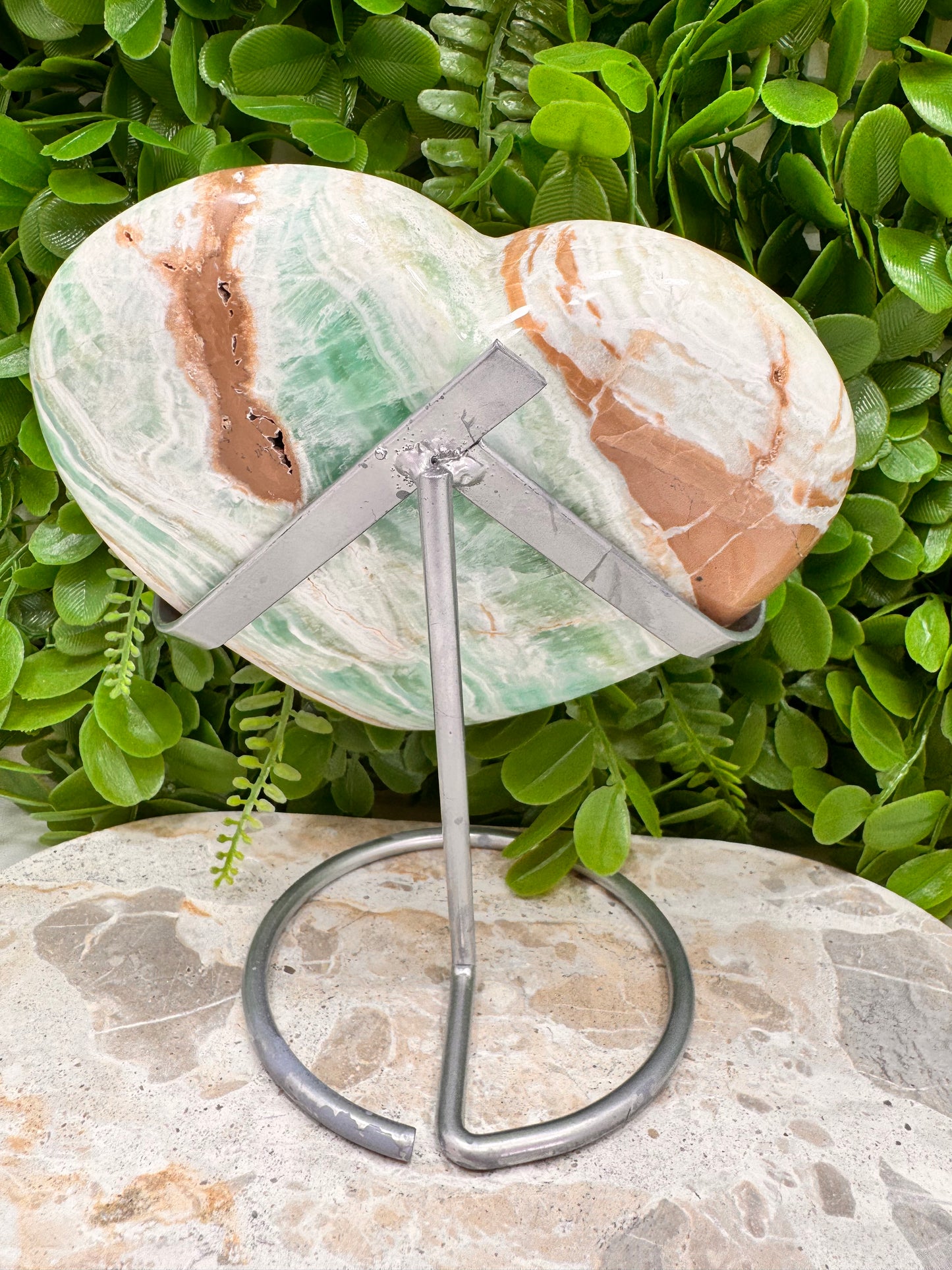 Blue Caribbean Calcite Heart 1534g