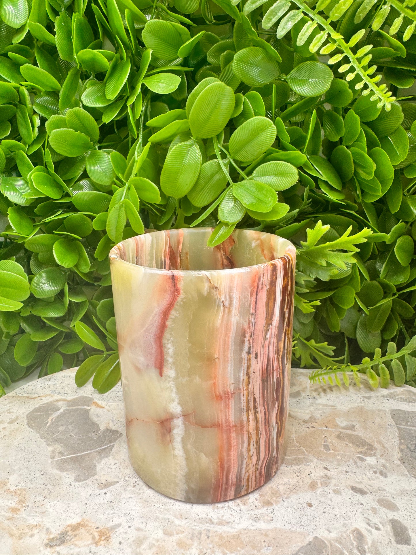 Green Banded Onyx Mug 400g