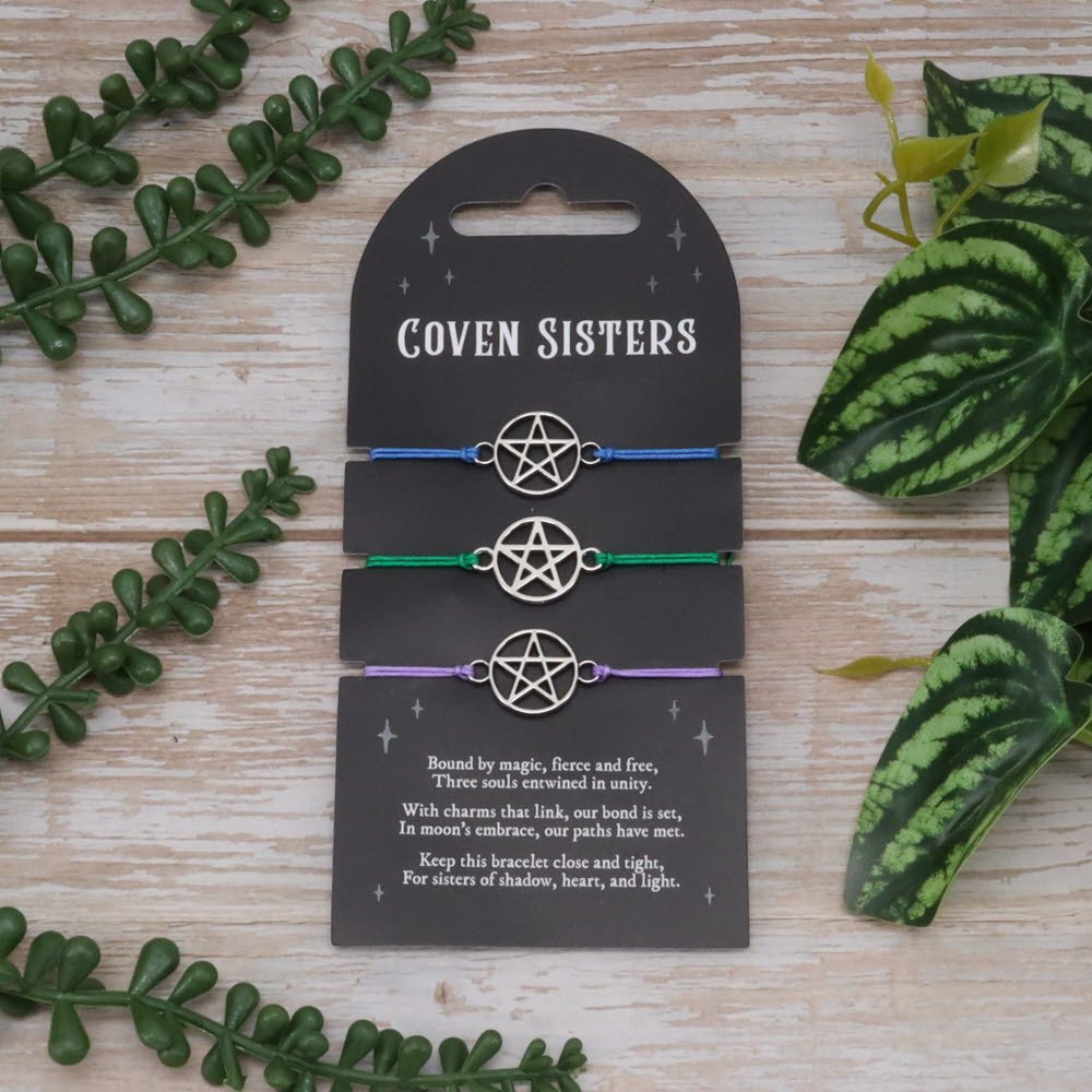 Set of 3 Coven Sisters Pentagram Bracelet