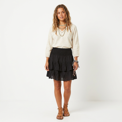 Black Rara Rayon Black F/s Skirt