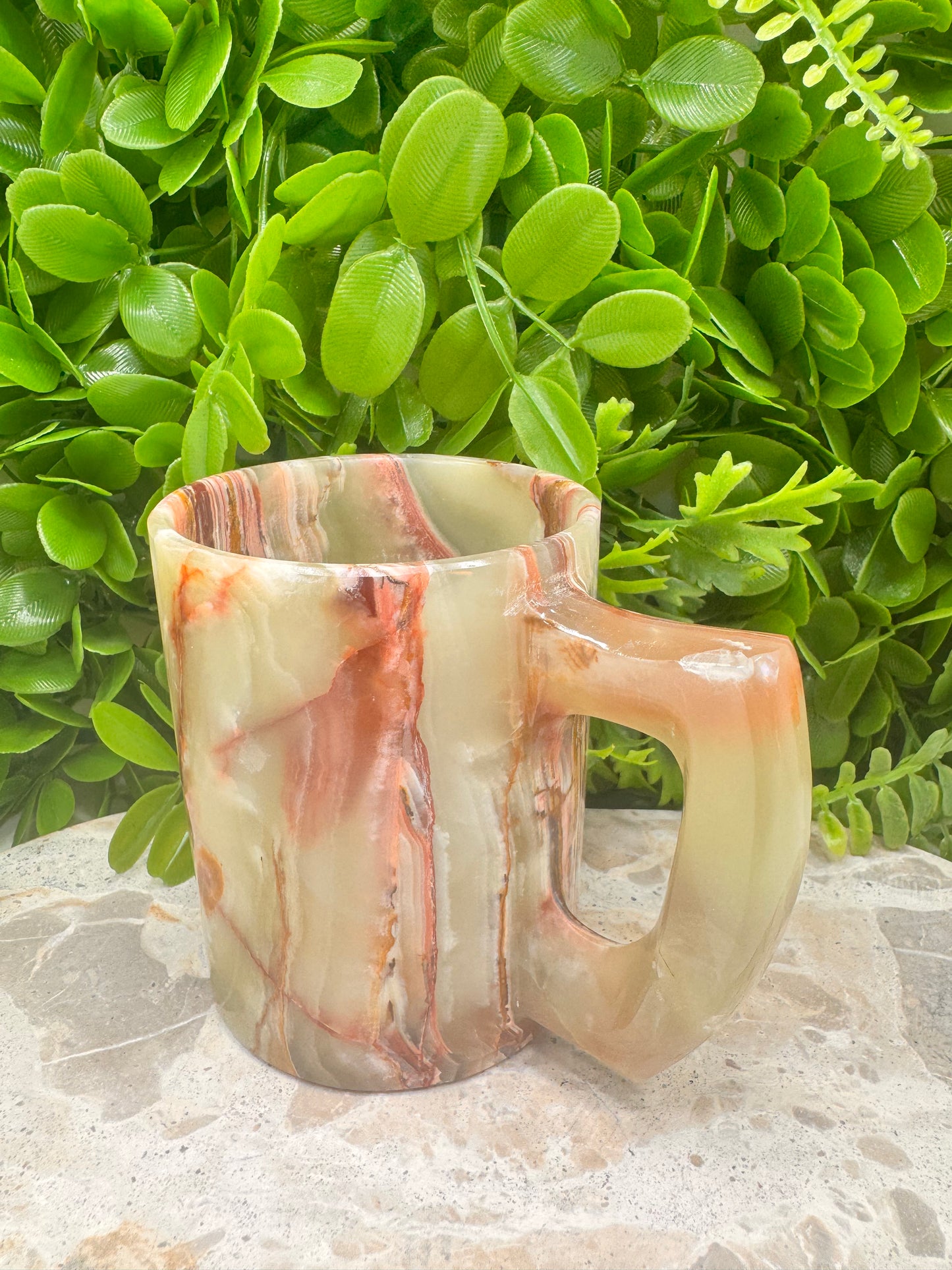 Green Banded Onyx Mug 400g