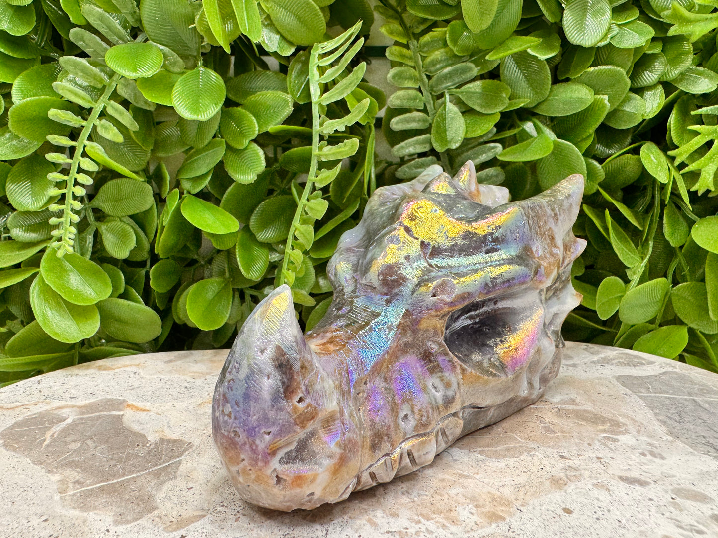 Aura Sphalerite Dragon Skull 580g