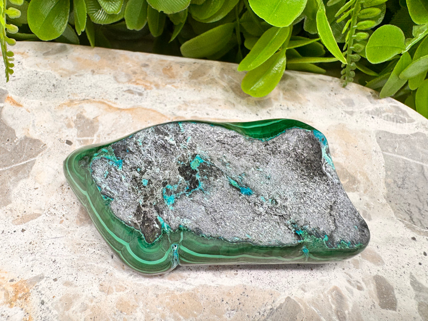 Malachite with Chryscolla Freeform 238g