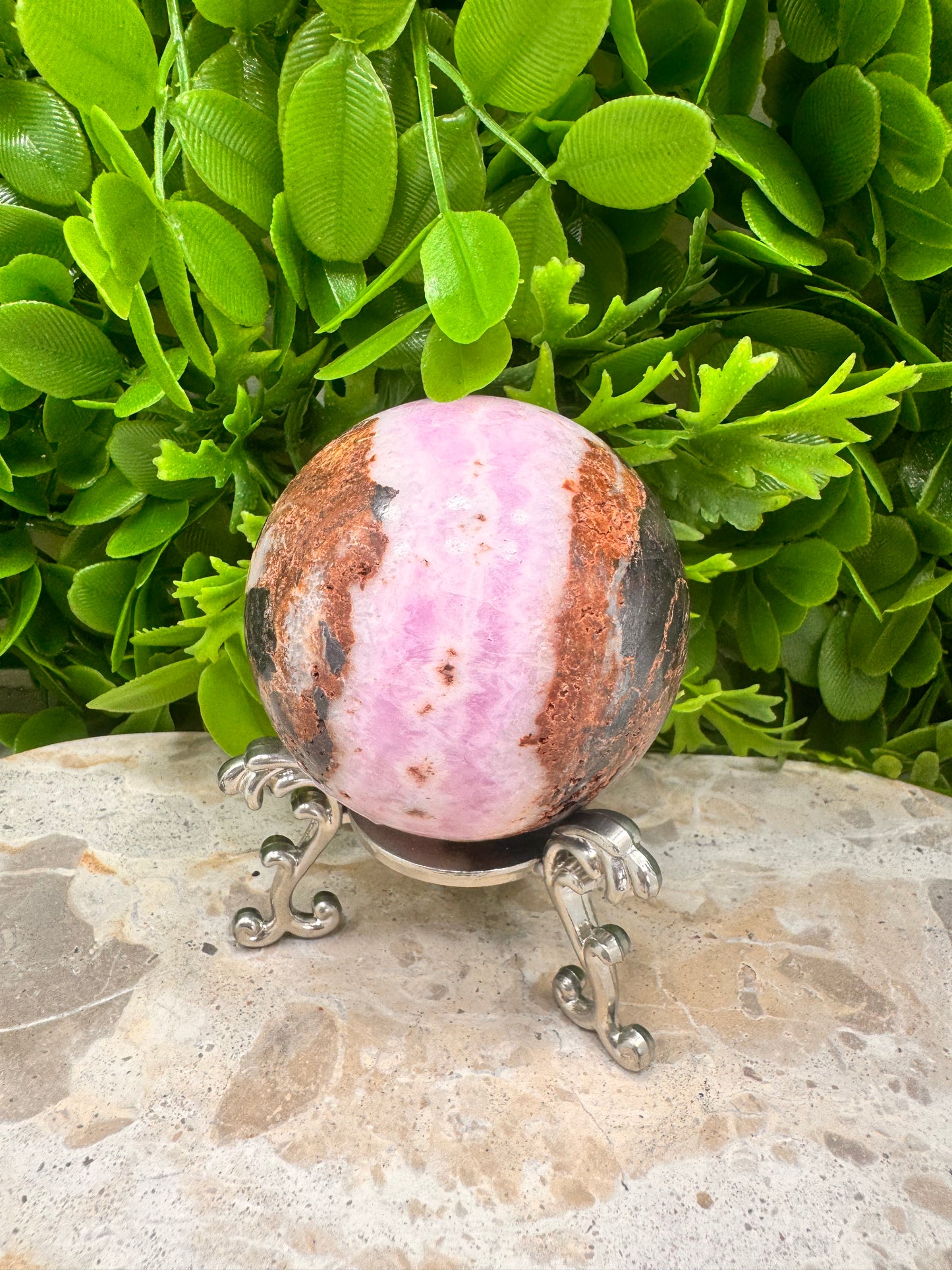 Pink Aragonite Sphere 406g