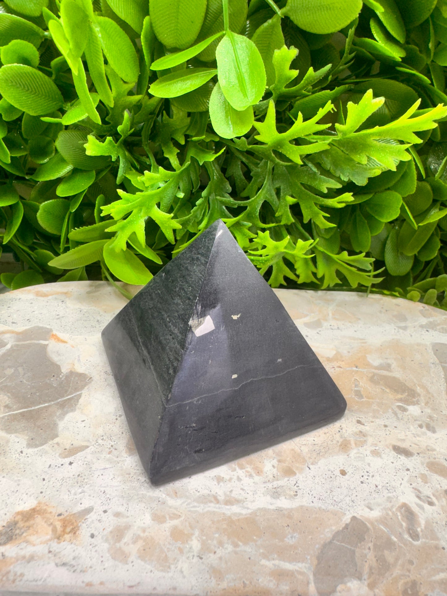 Black Jade with Pyrite Pyramid 352g