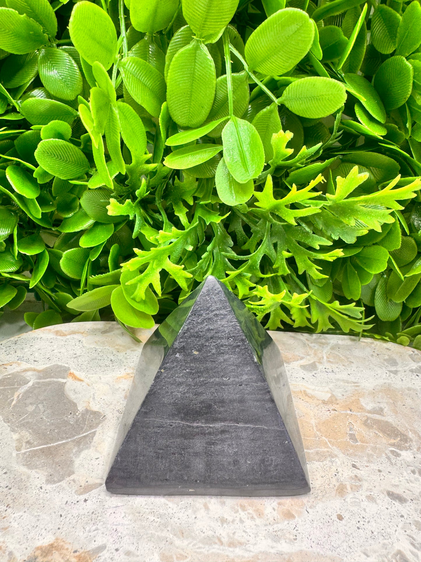 Black Jade with Pyrite Pyramid 352g