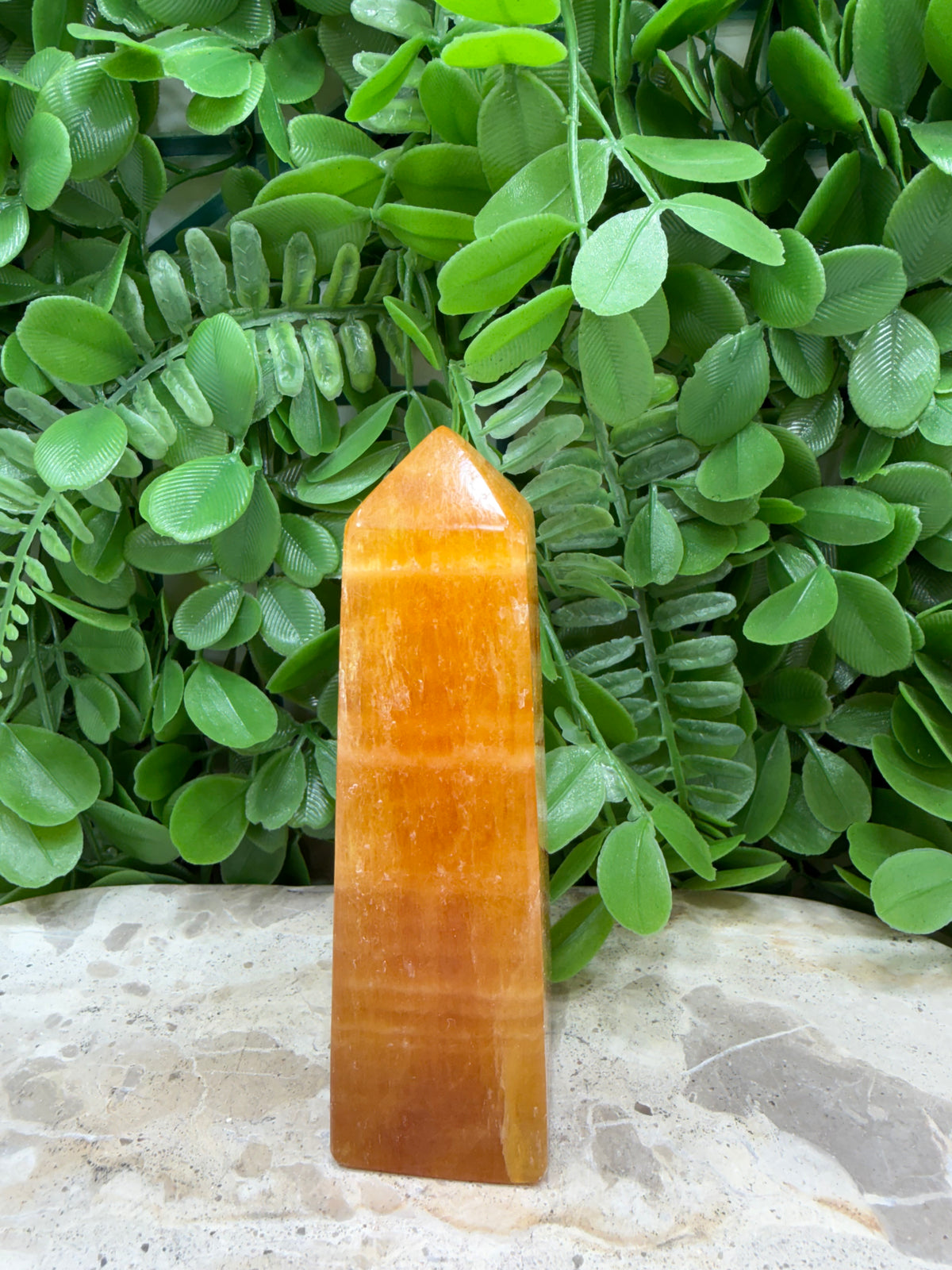 Orange Crystalized Calcite Tower 271g