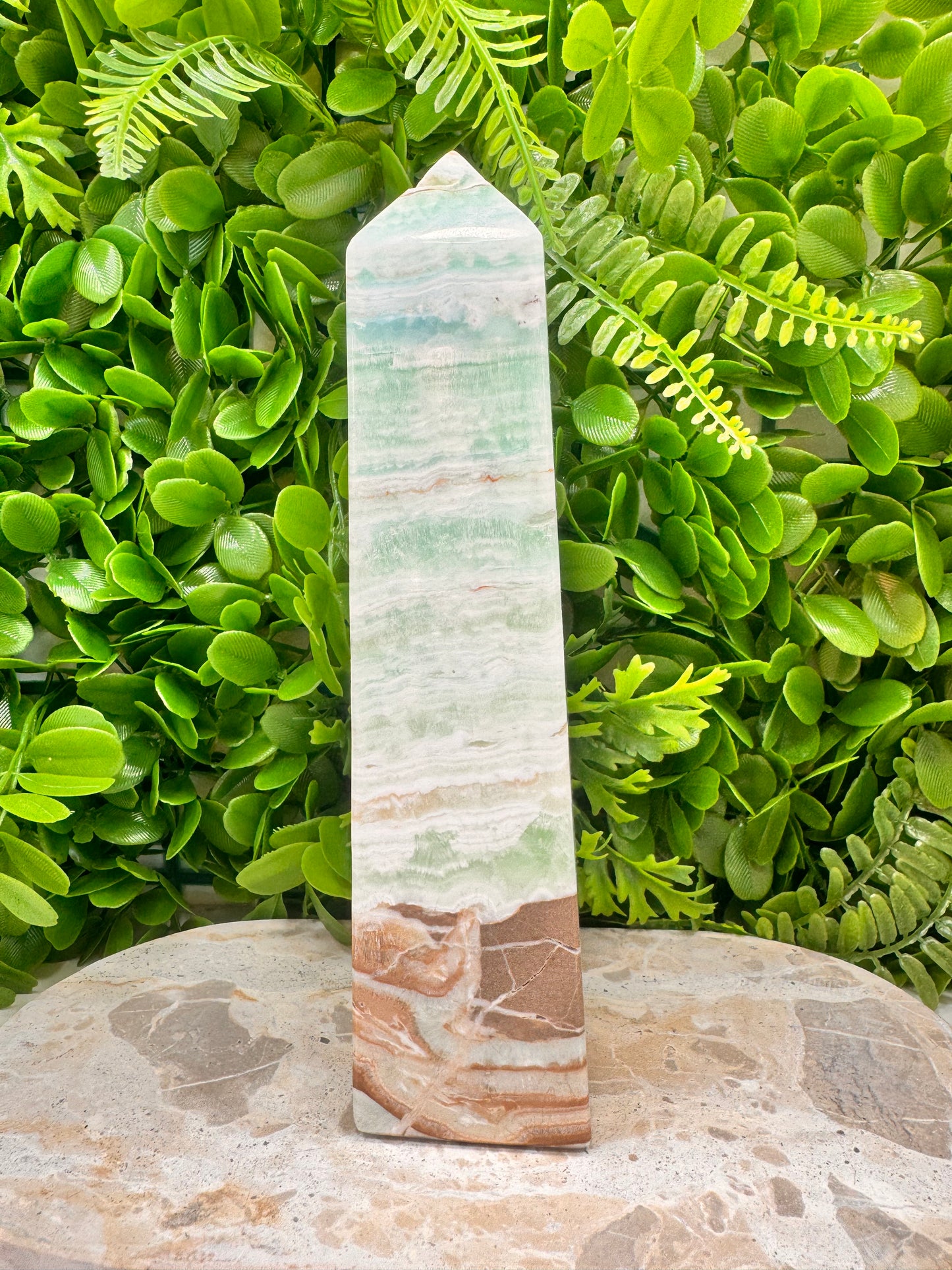Blue Caribbean Calcite Tower 1204g