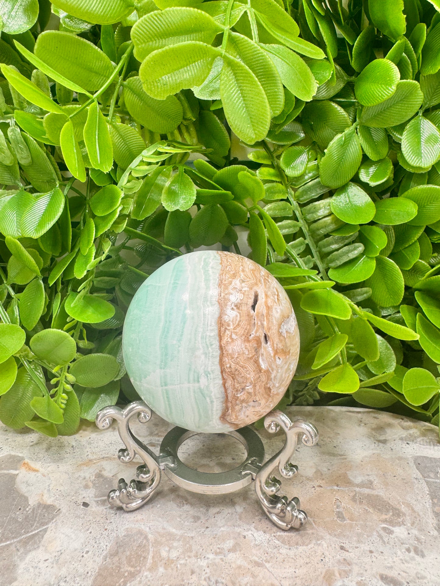 Blue Caribbean Calcite Sphere 330g