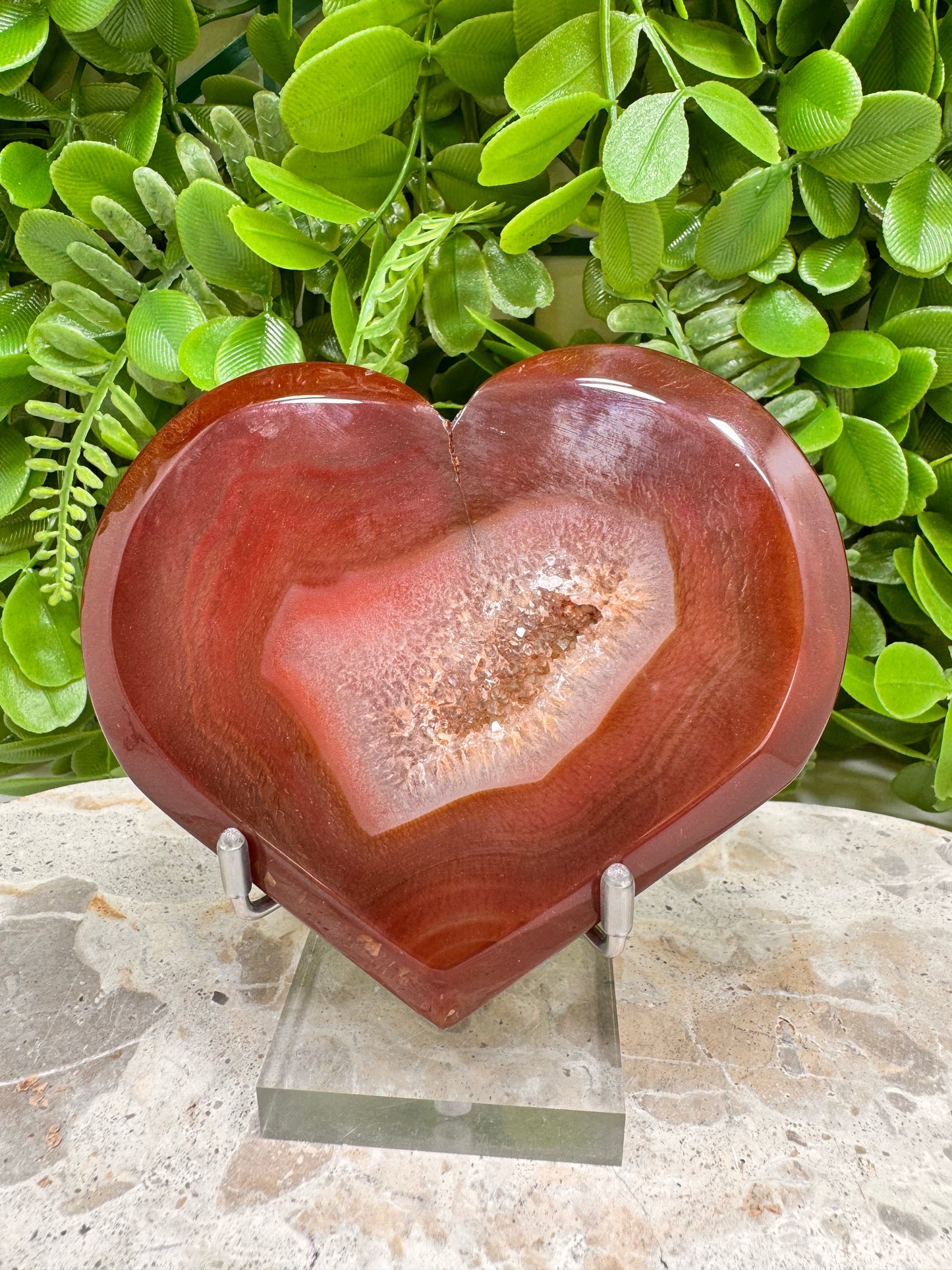 Carnelian Druzy Heart 222g