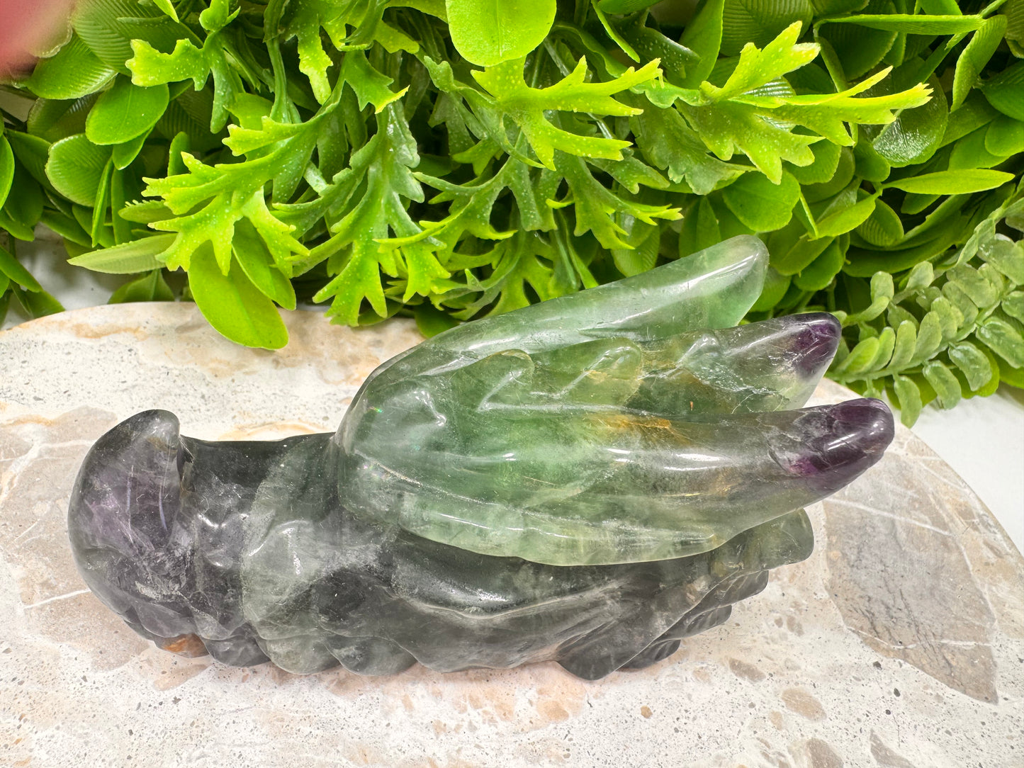 Green Purple Fluorite Dragon 588g