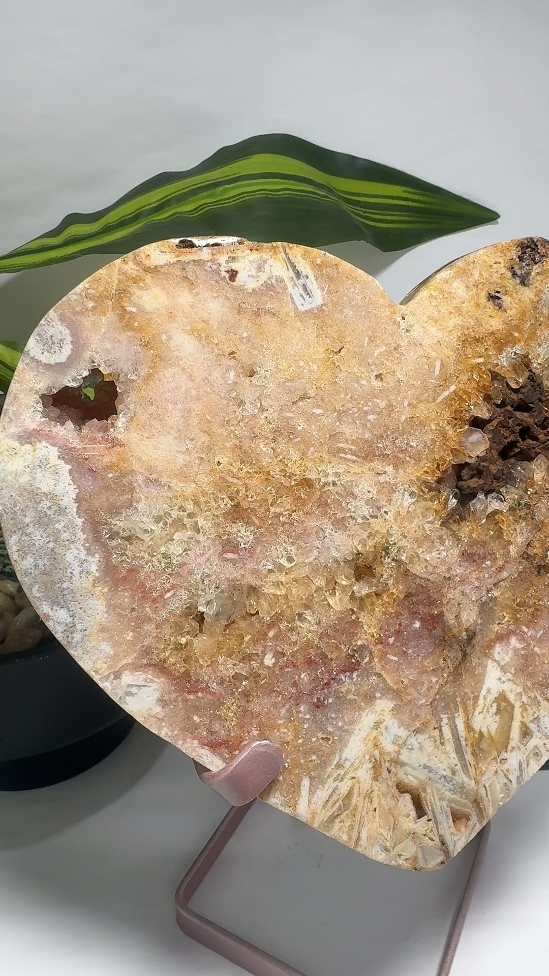 Pink Amethyst Heart on Stand 1638g