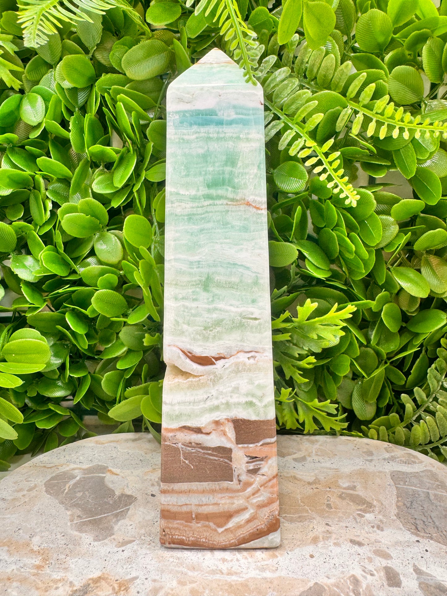 Blue Caribbean Calcite Tower 1204g