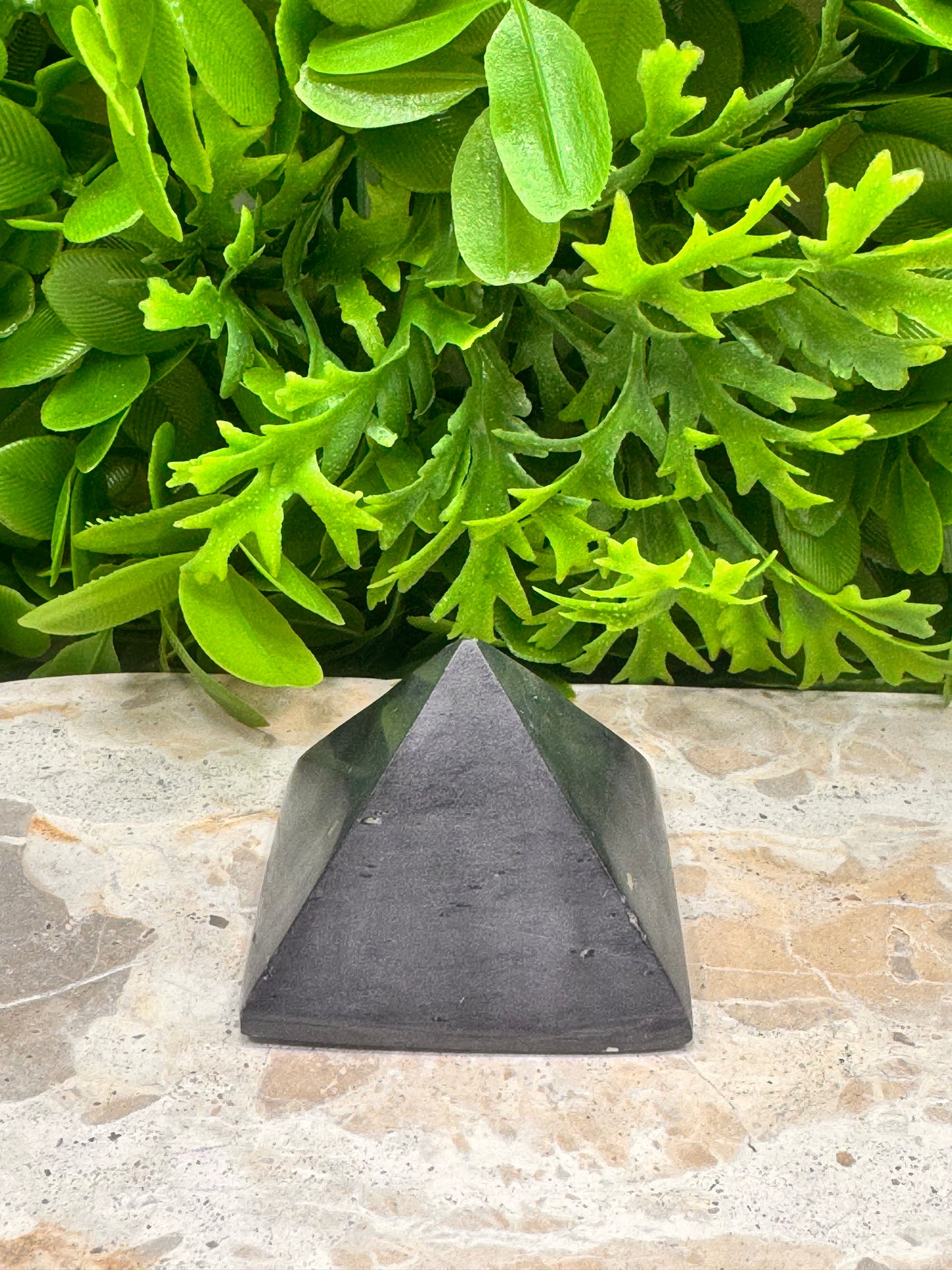 Black Jade with Pyrite Pyramid 148g