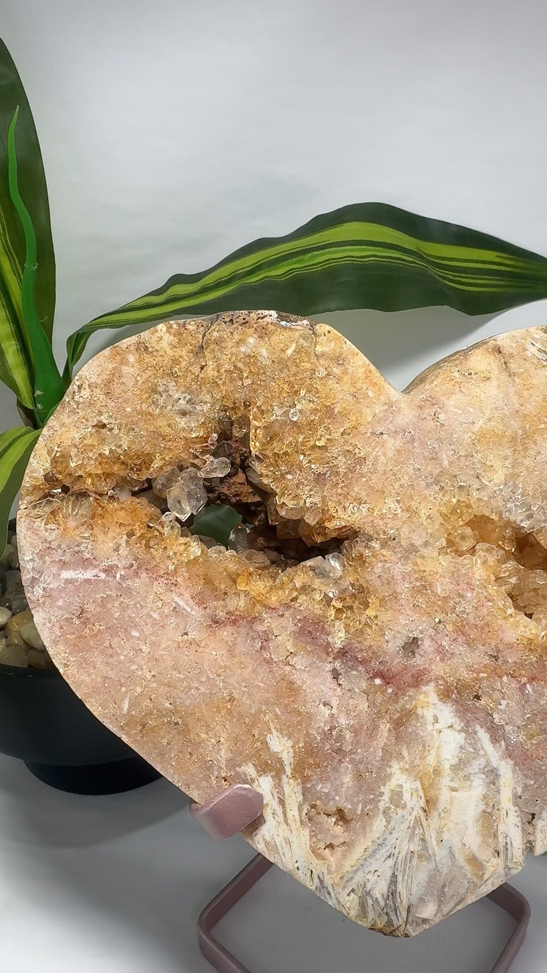 Pink Amethyst Heart on Stand 1638g