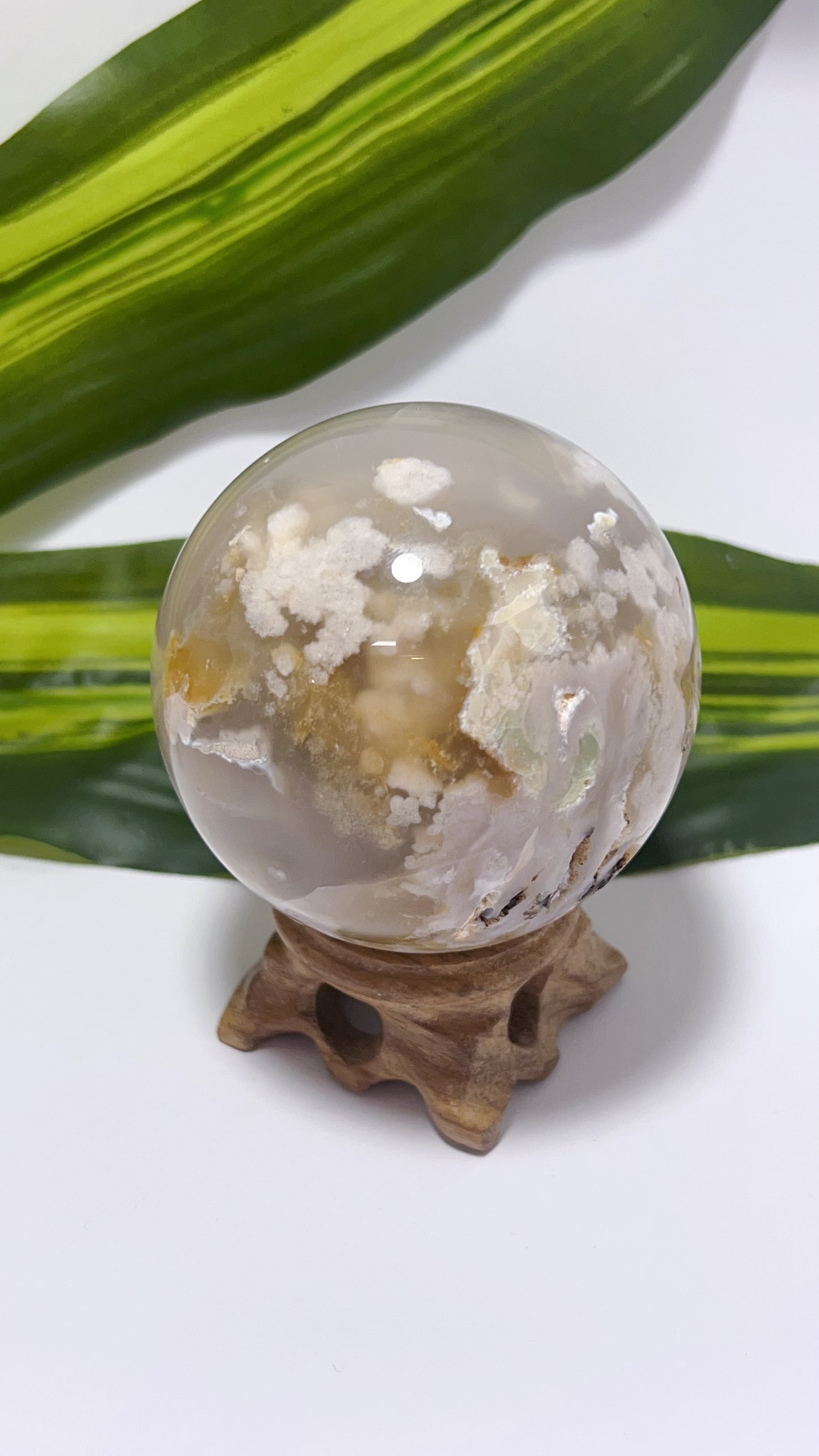 Flower Agate Sphere 346g