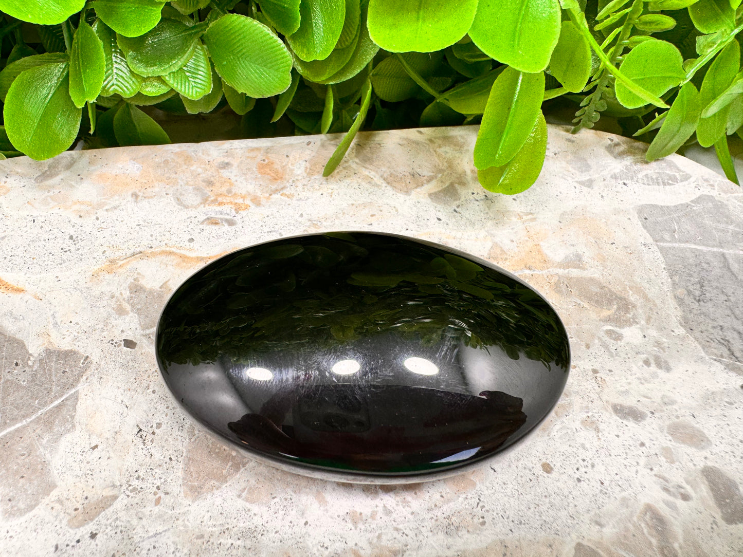 Black Obsidian Palm Stone 126g
