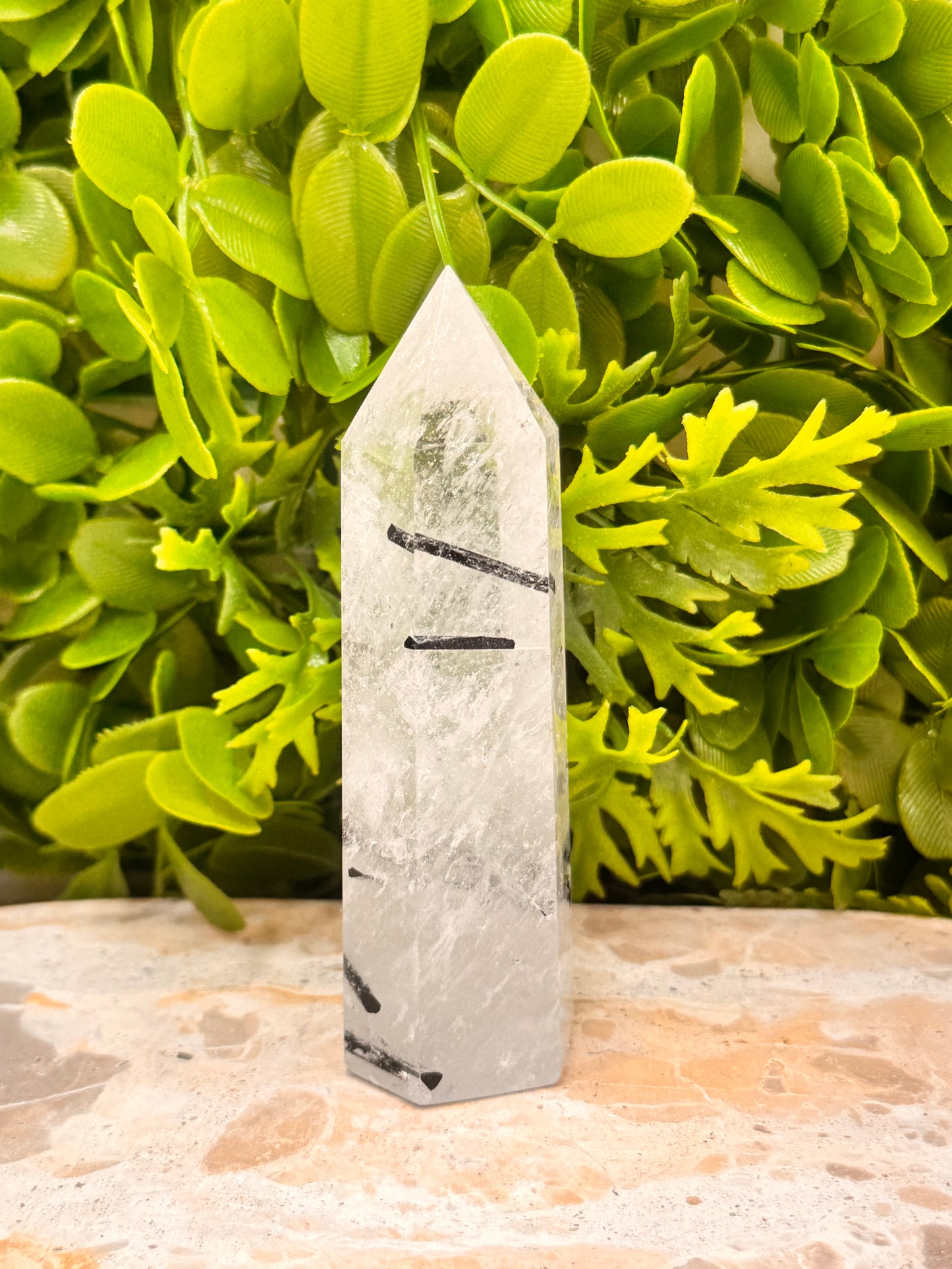 Tourmaline in Quartz Tower 222g