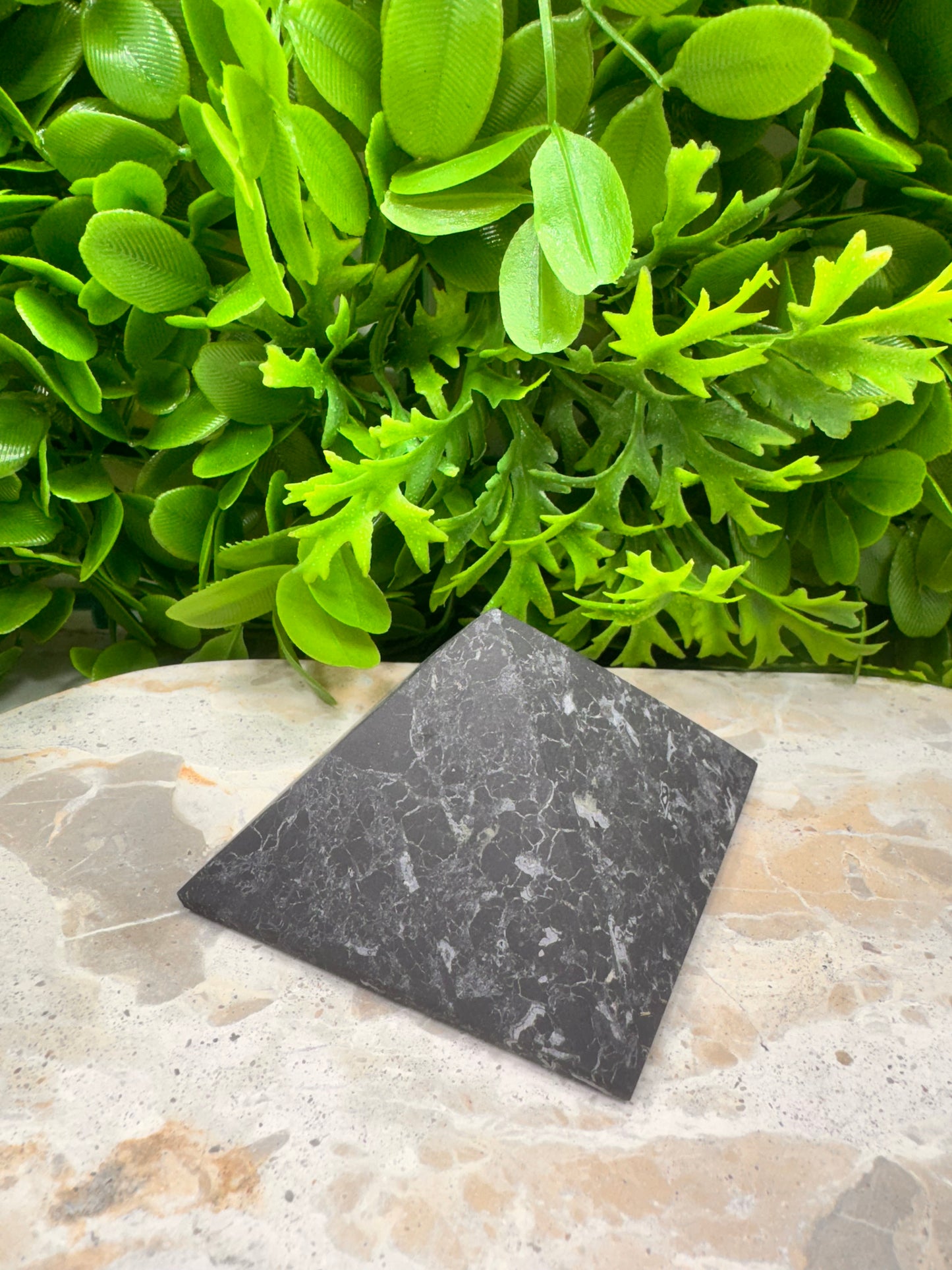 Shungite with Quartz Pyramid 246g