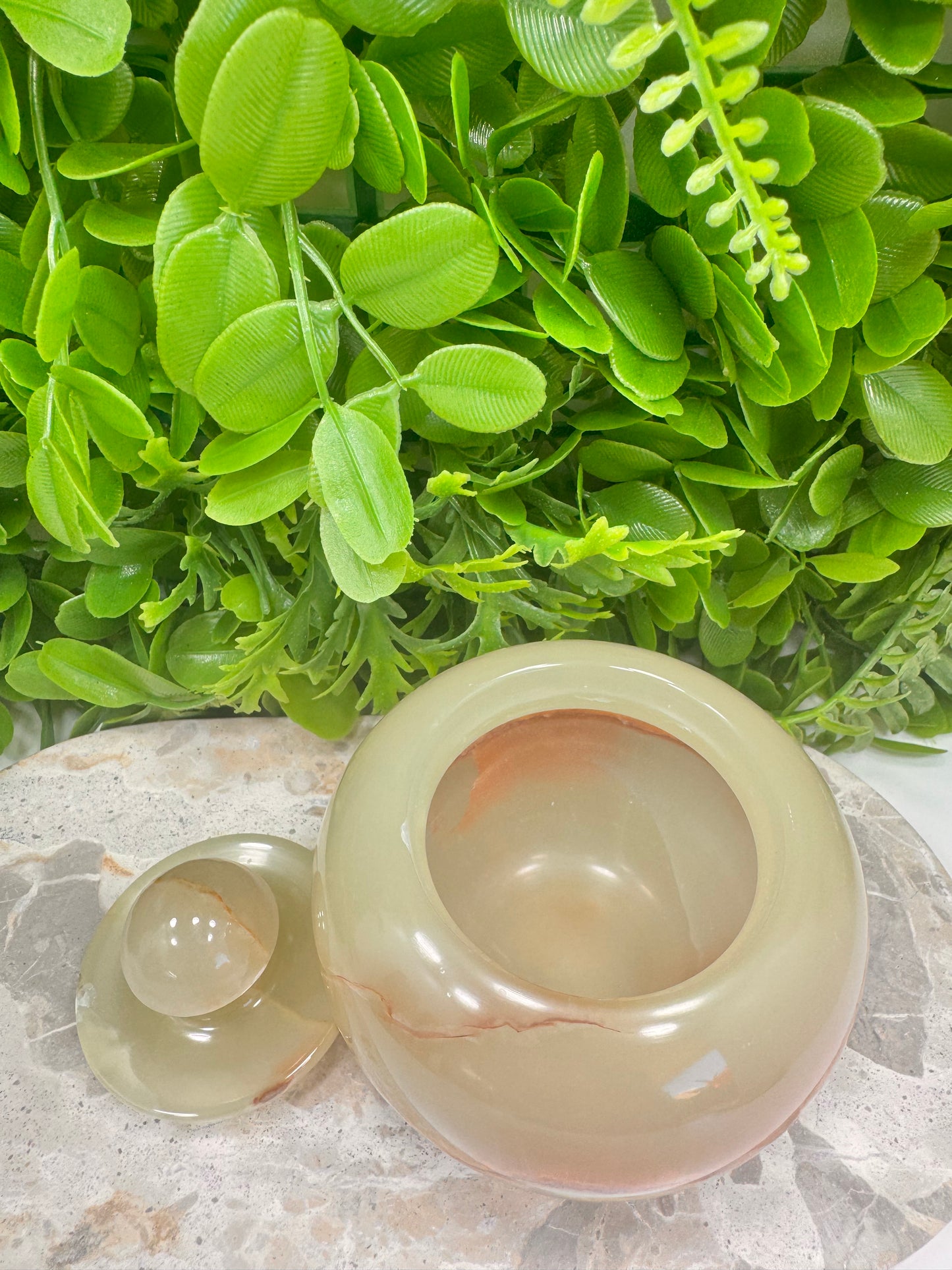 Green Onyx Apple Bowl 612g