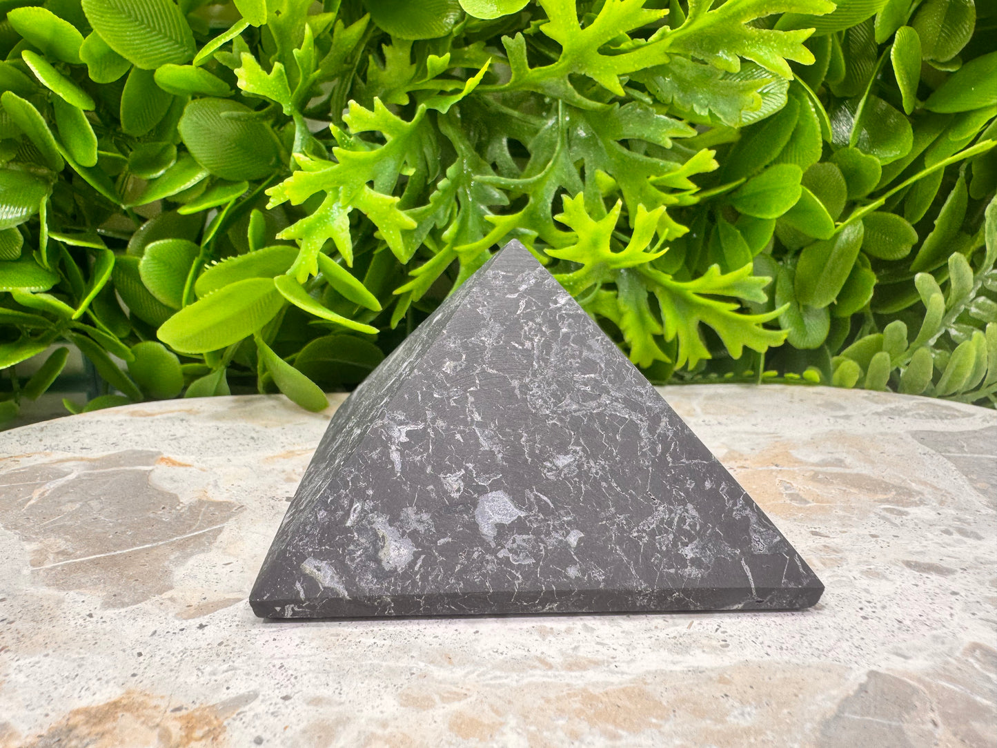 Shungite with Quartz Pyramid 246g