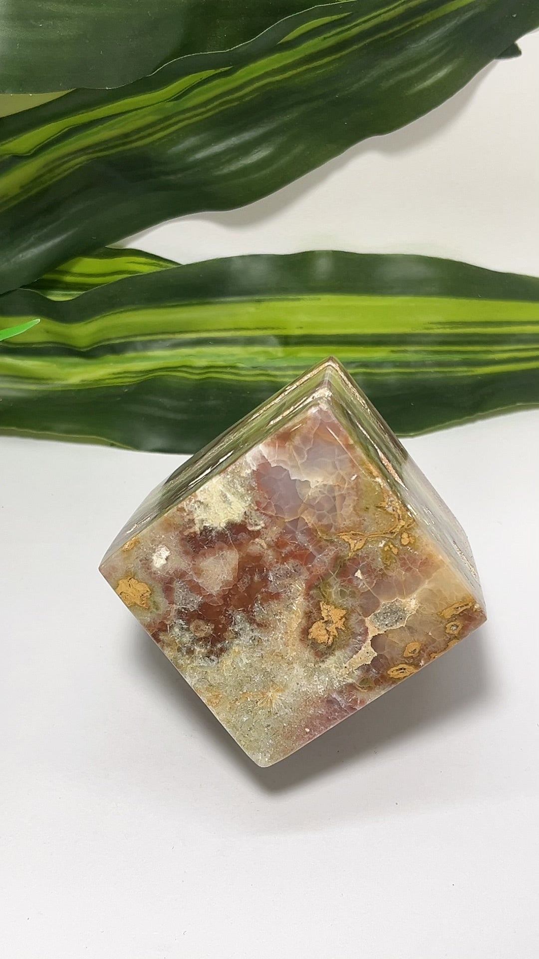 Pink Pistachio Calcite Cube 488g