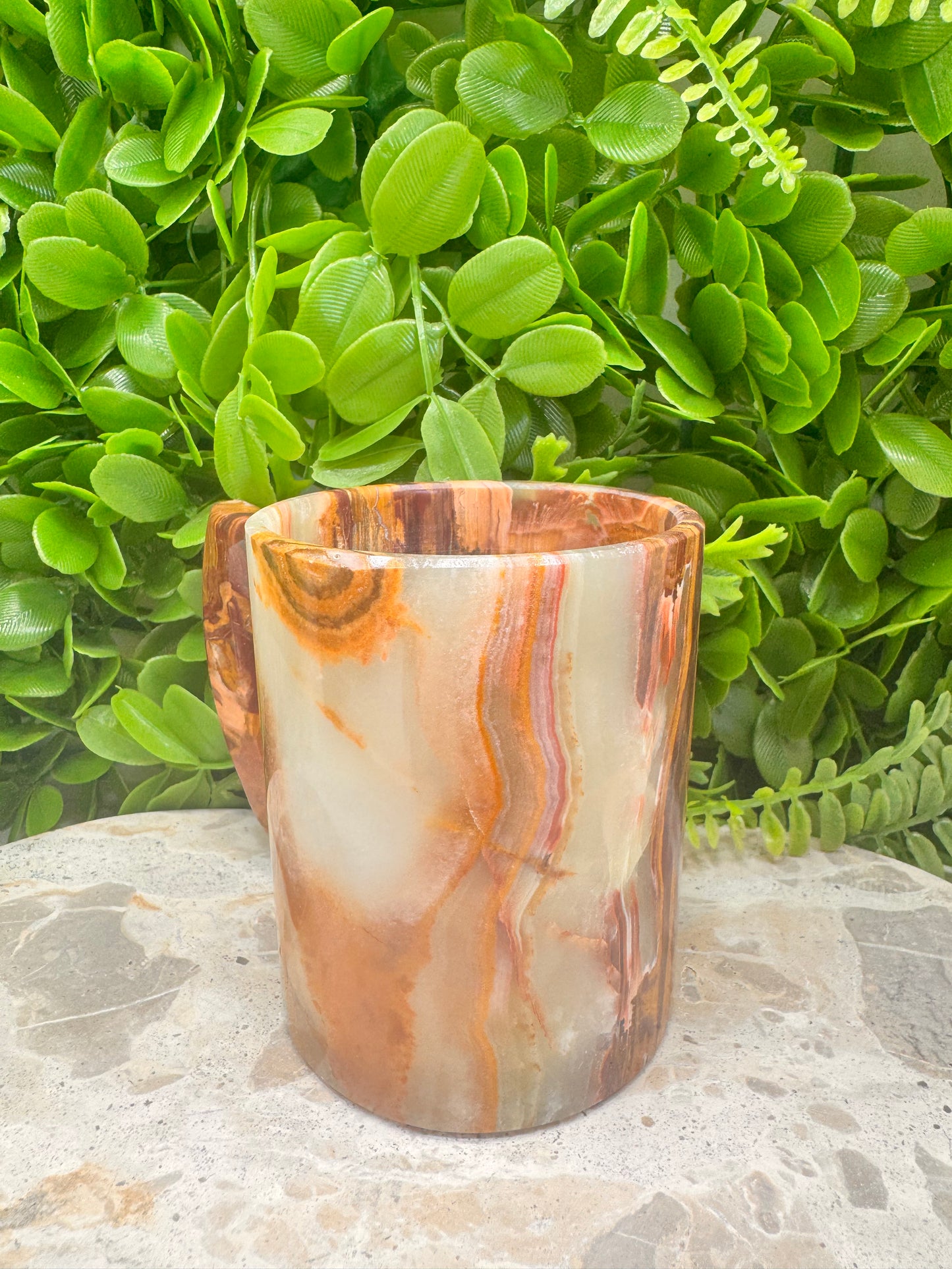 Green Banded Onyx Mug 390g