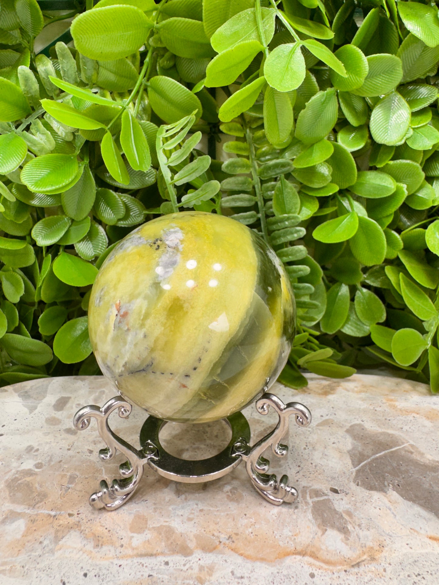 Flower Jade Sphere 388g