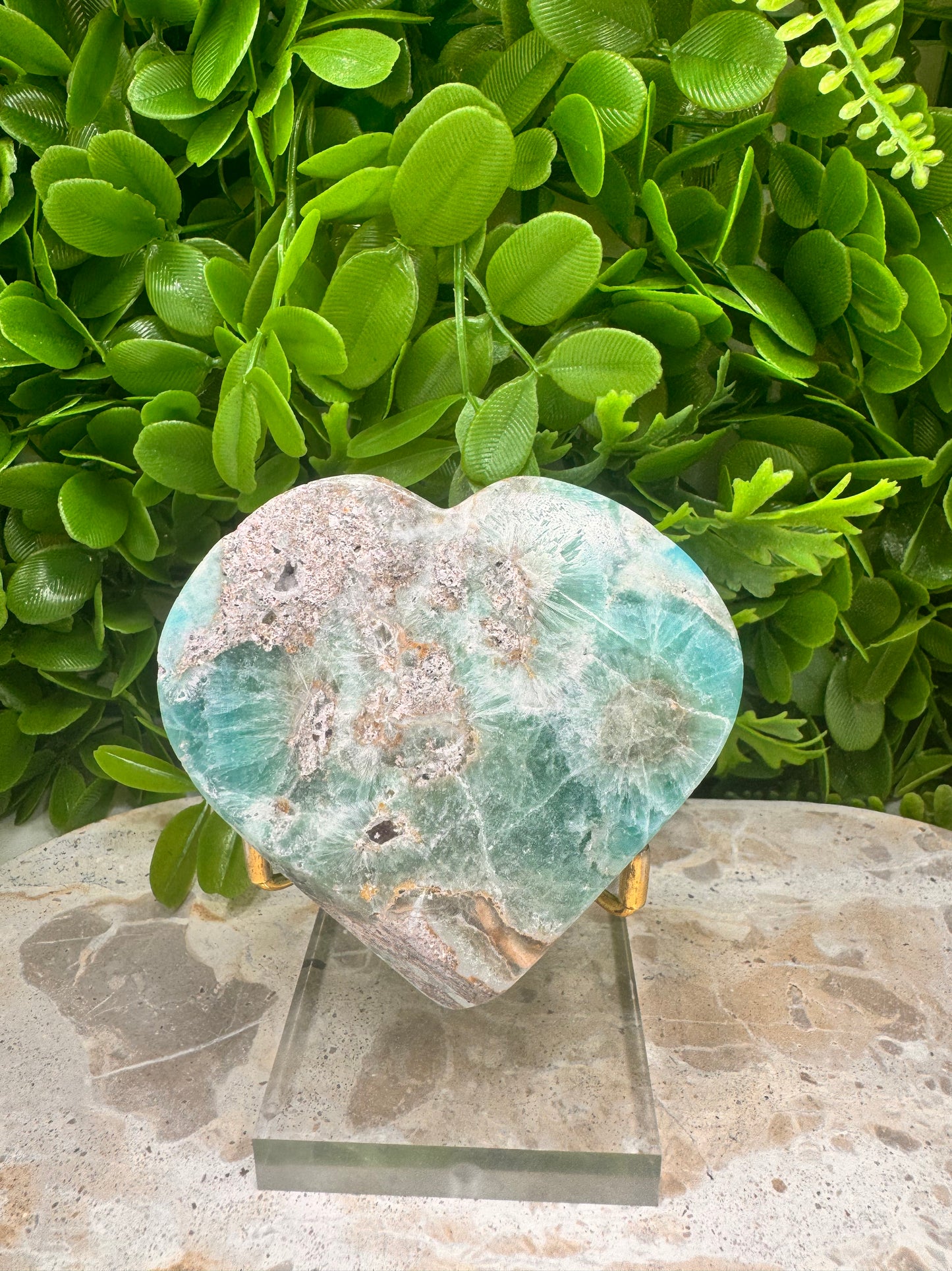 Hemimorphite with Smithsonite Heart 284g