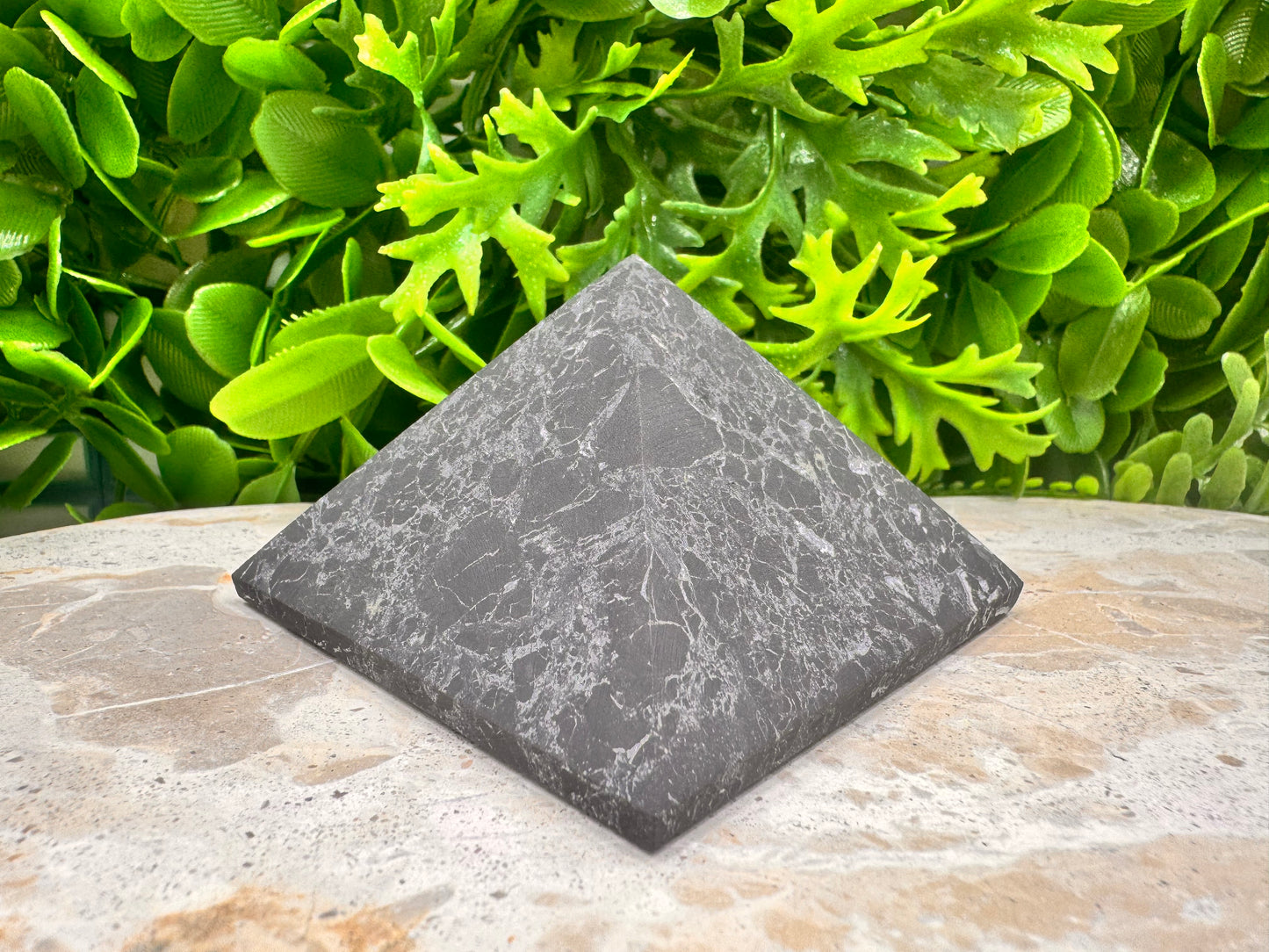 Shungite with Quartz Pyramid 246g