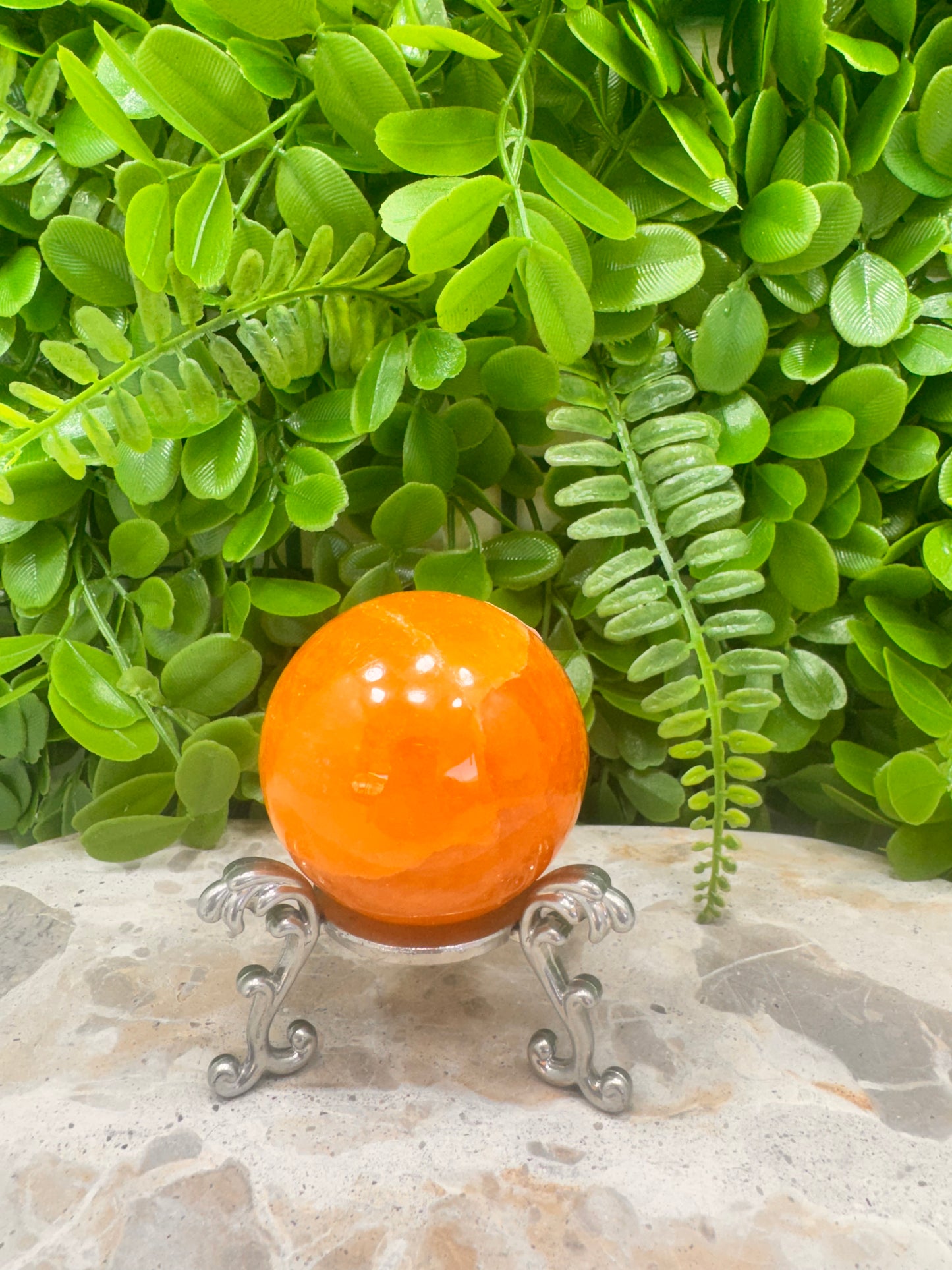 Crystalized Orange Calcite Sphere 242g