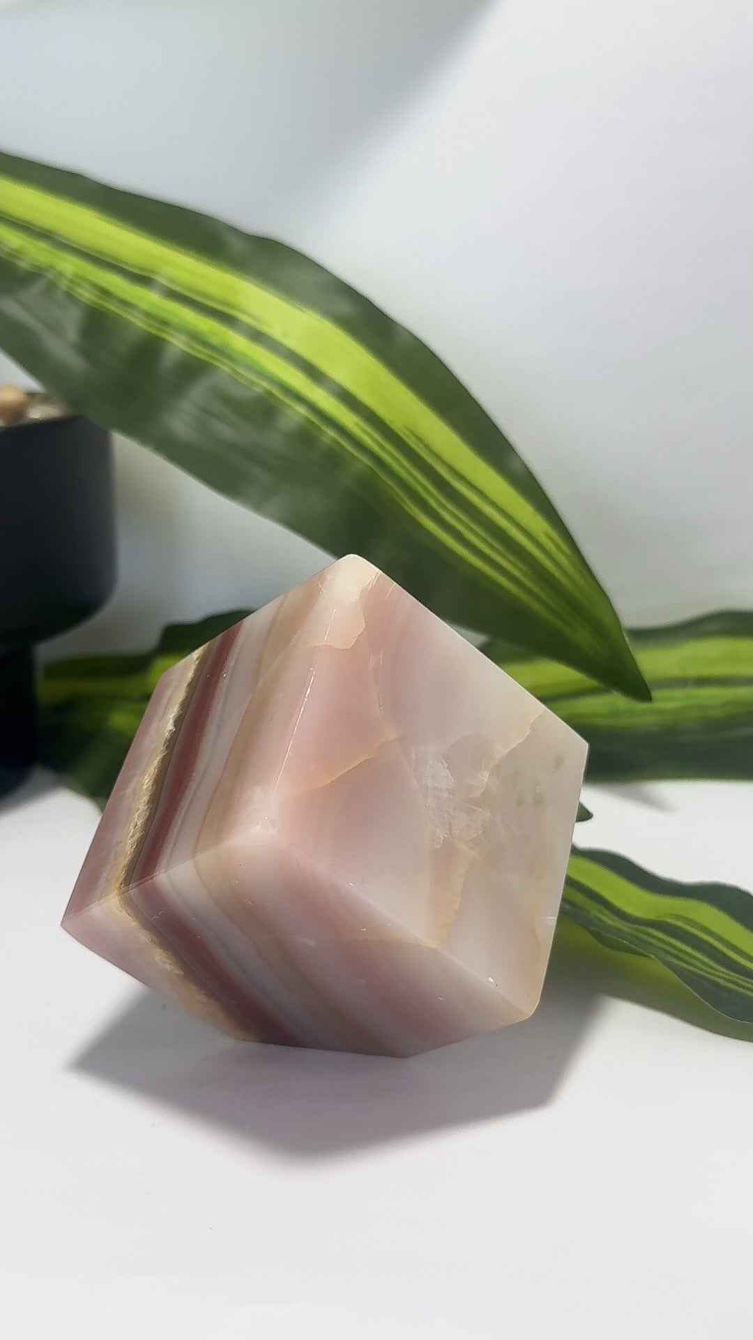 Pink Pistachio Calcite Cube 492g