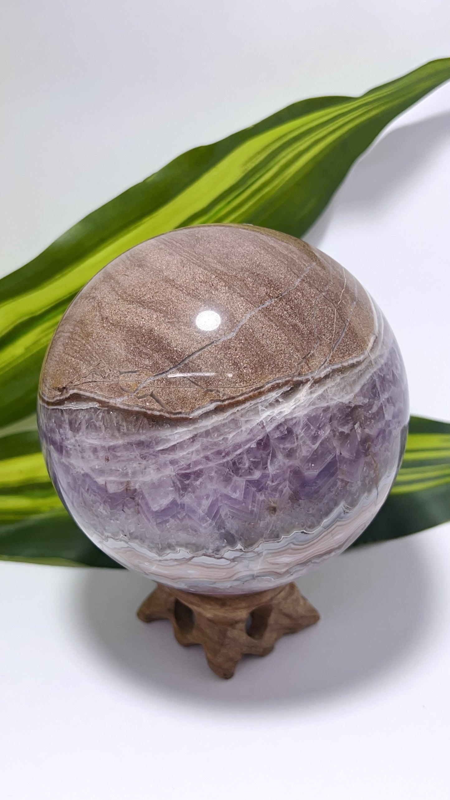 Amethyst and Mexican Agate Sphere 1.3kg