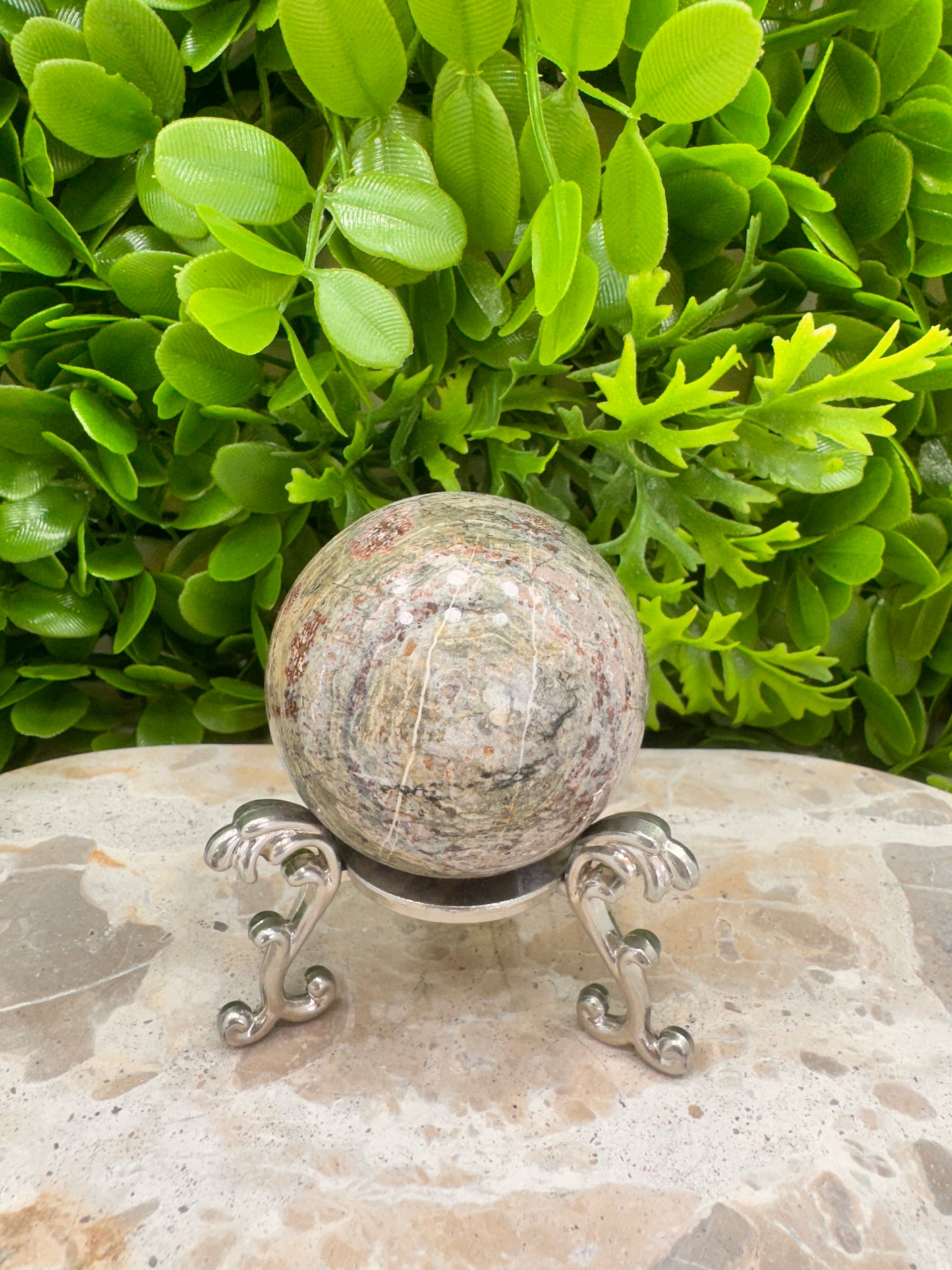 Russian Flower Agate Sphere 232g
