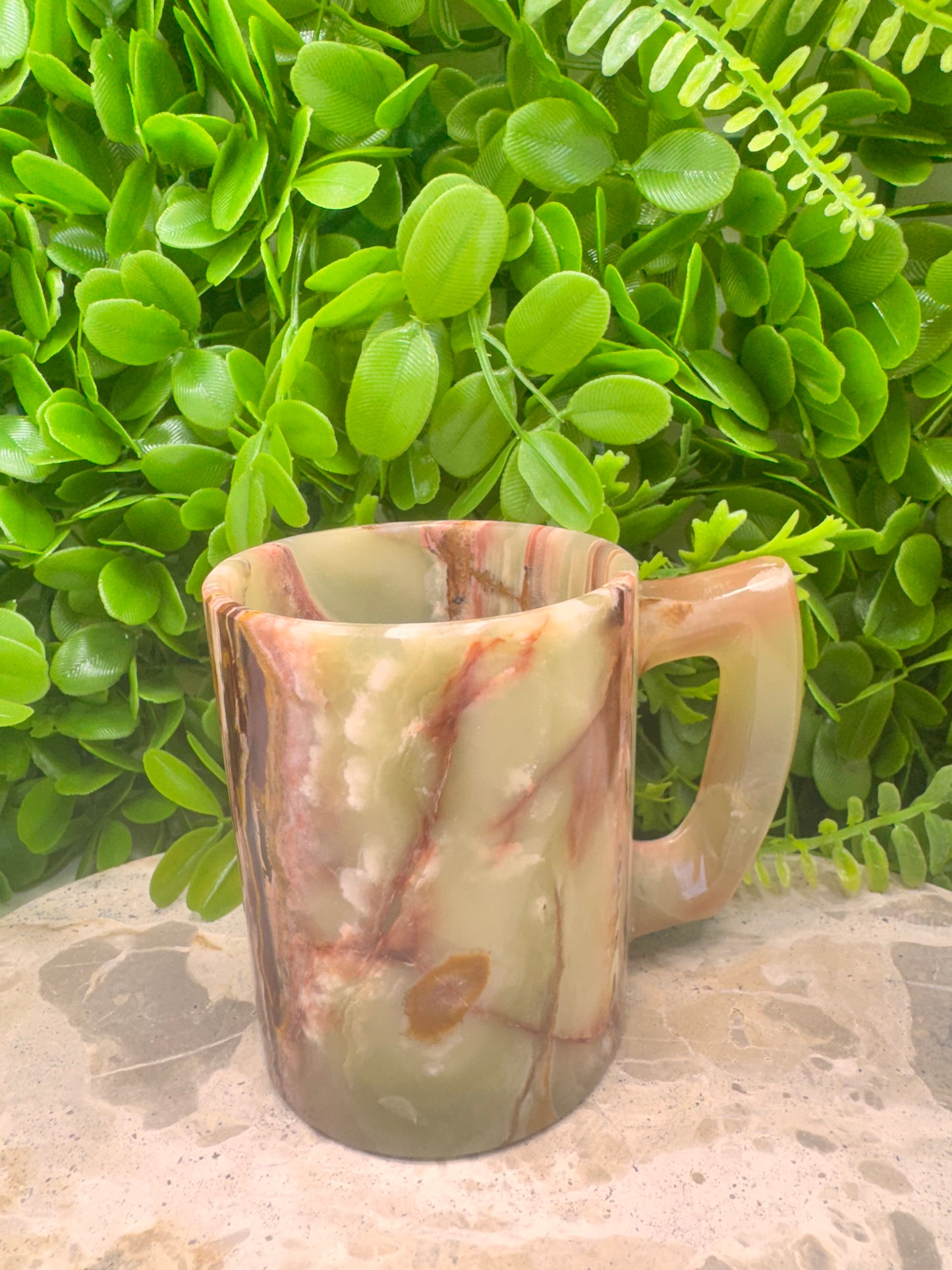 Green Banded Onyx Mug 400g