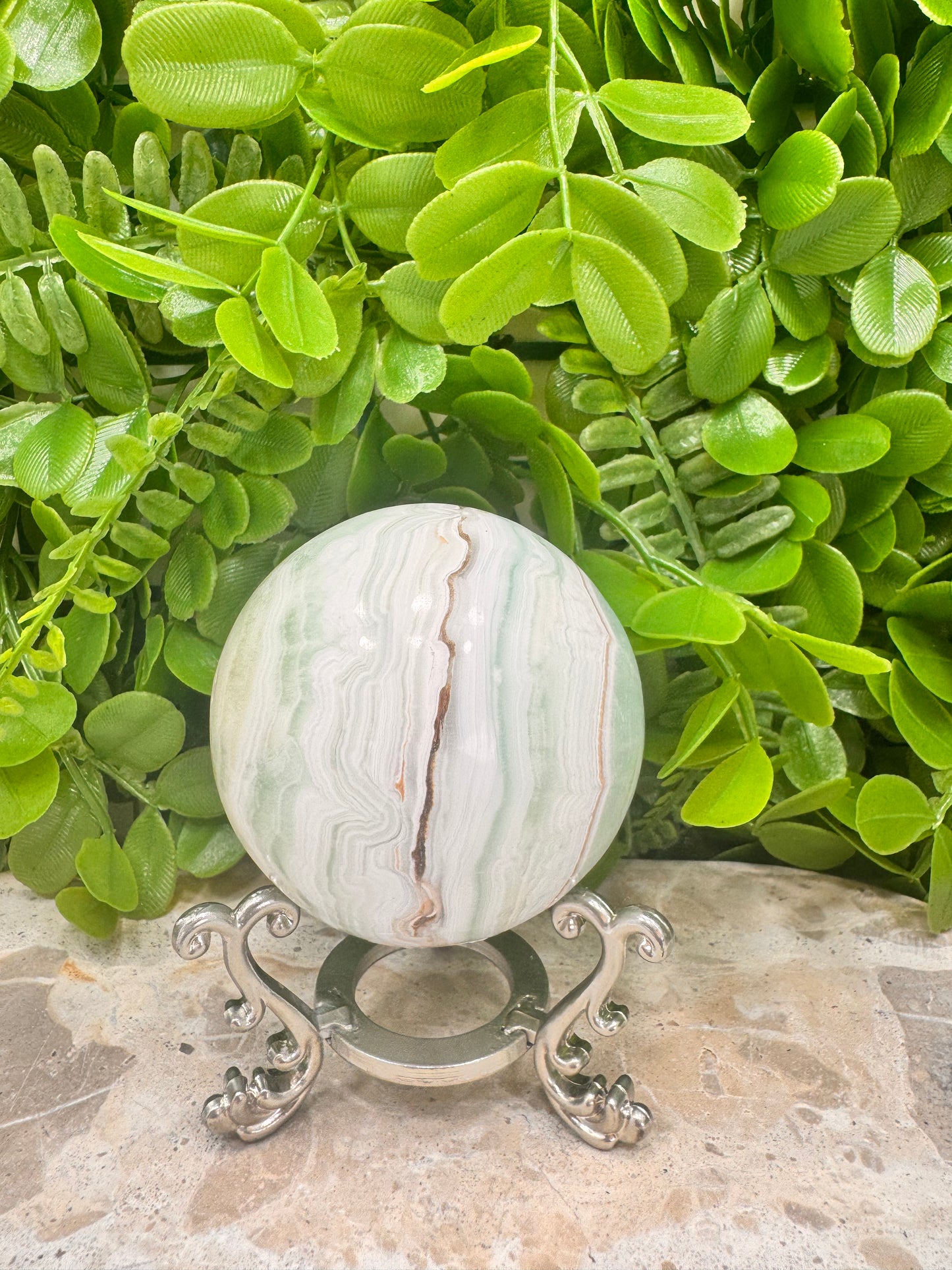 Pistachio Calcite Sphere 432g