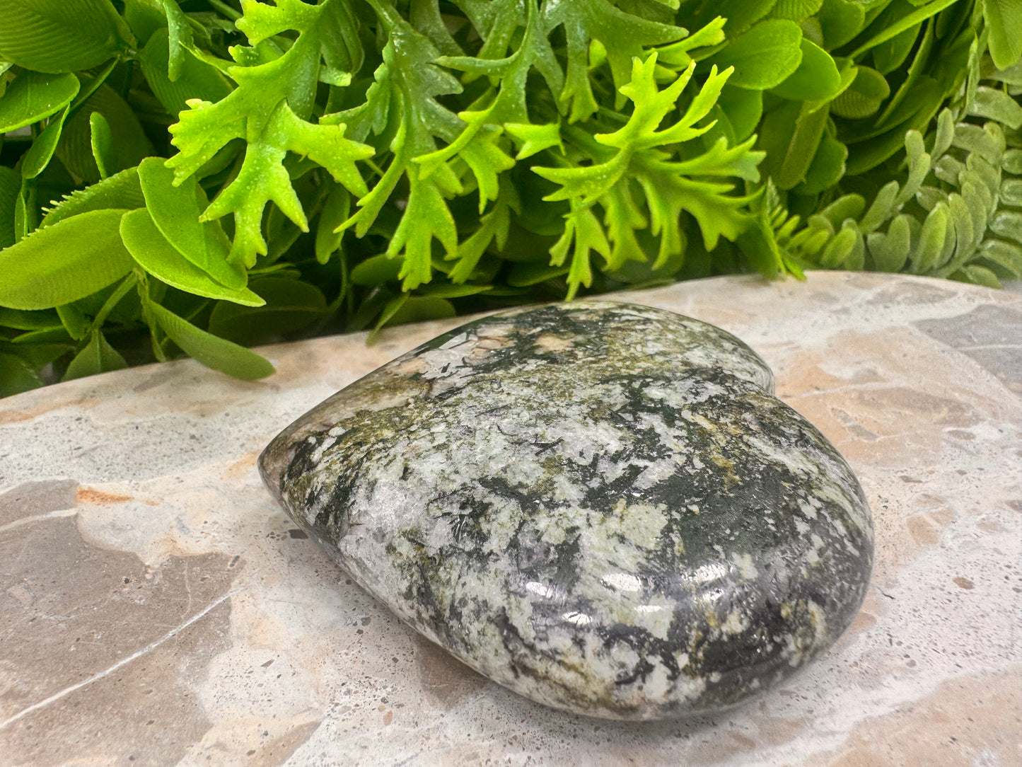 Epidote Hematite / Quartz Heart 208g