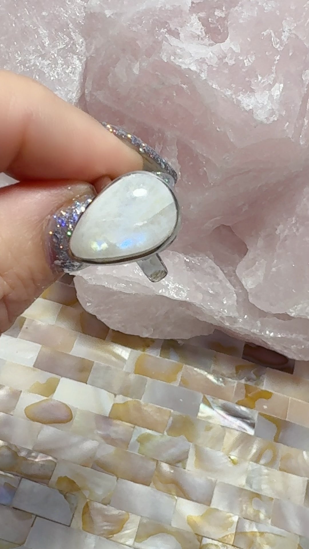 Moonstone Silver Ring Sz7 S925