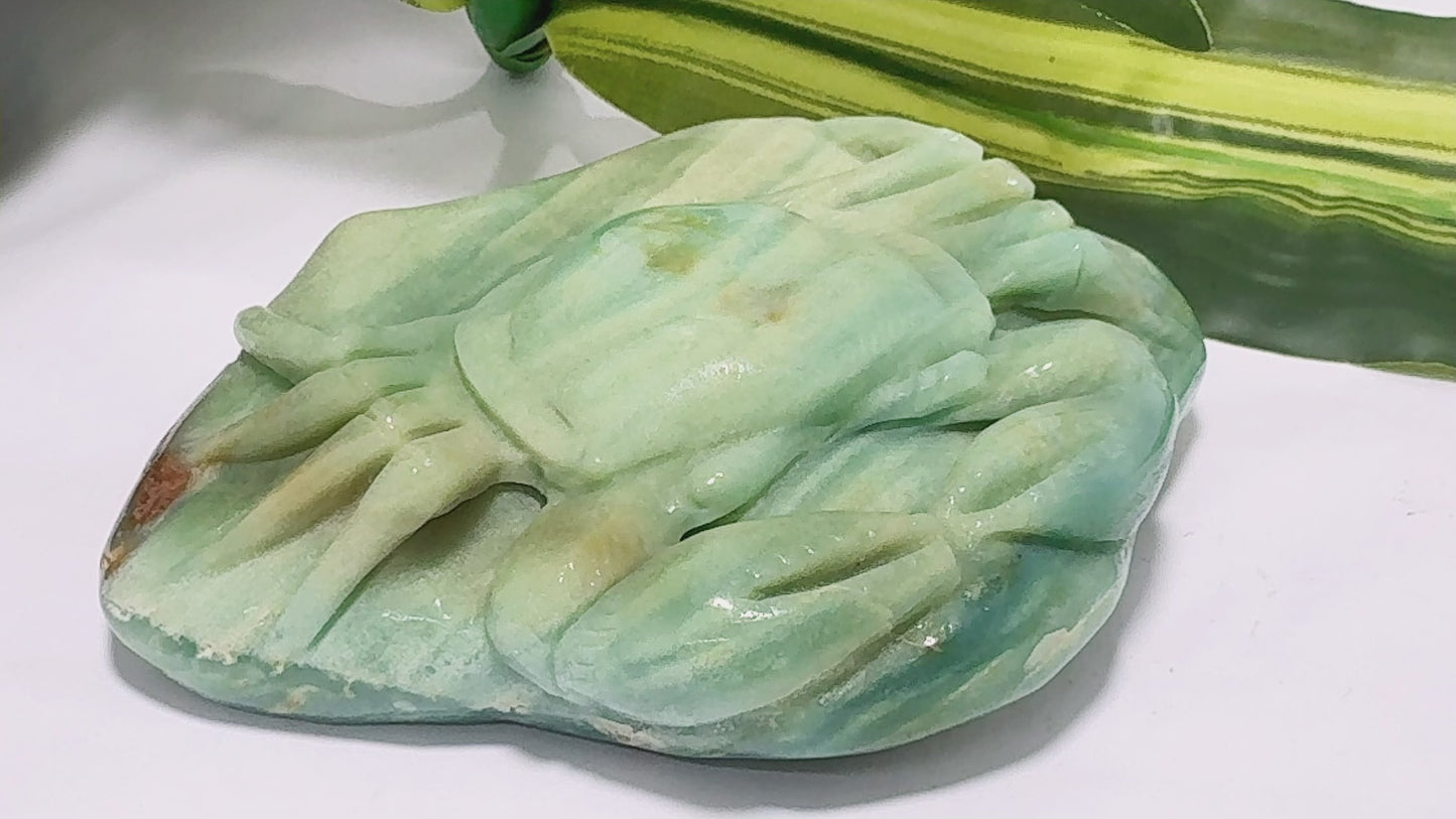 Amazonite Crab Carving 618g