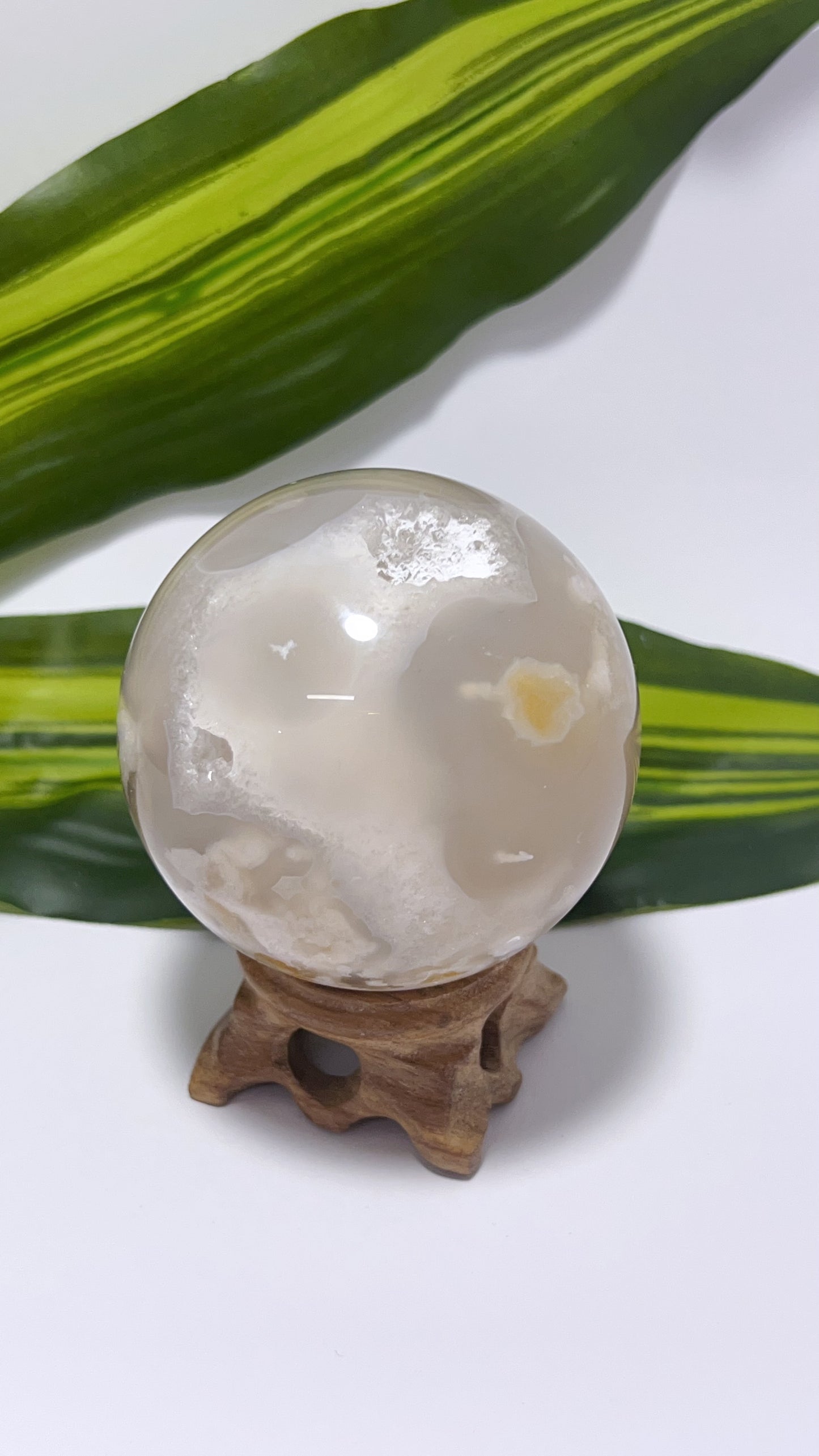Flower Agate Sphere 346g