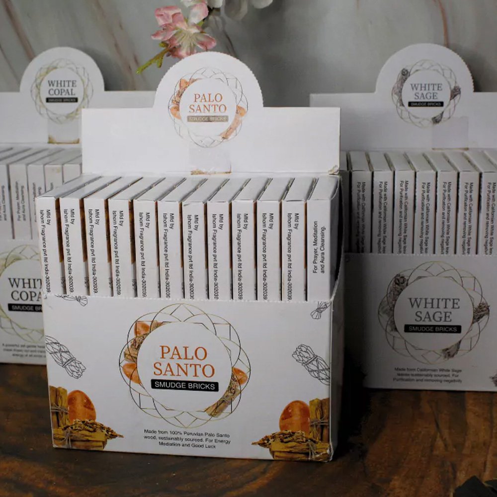 White Copal Incense 15 Smudge Bricks Green Tree