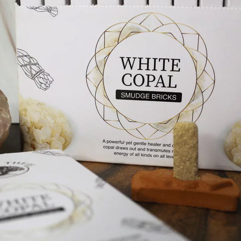 White Copal Incense 15 Smudge Bricks Green Tree