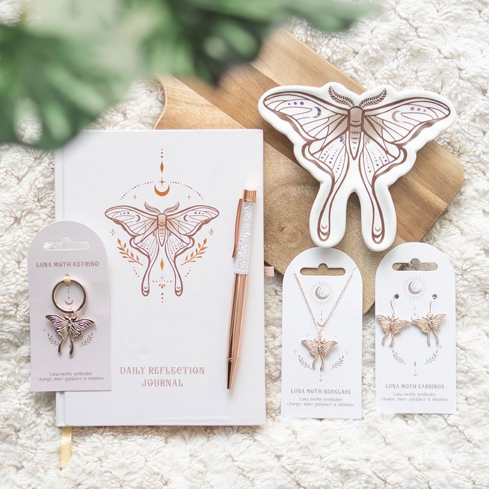 Luna Moth Metal Keyring