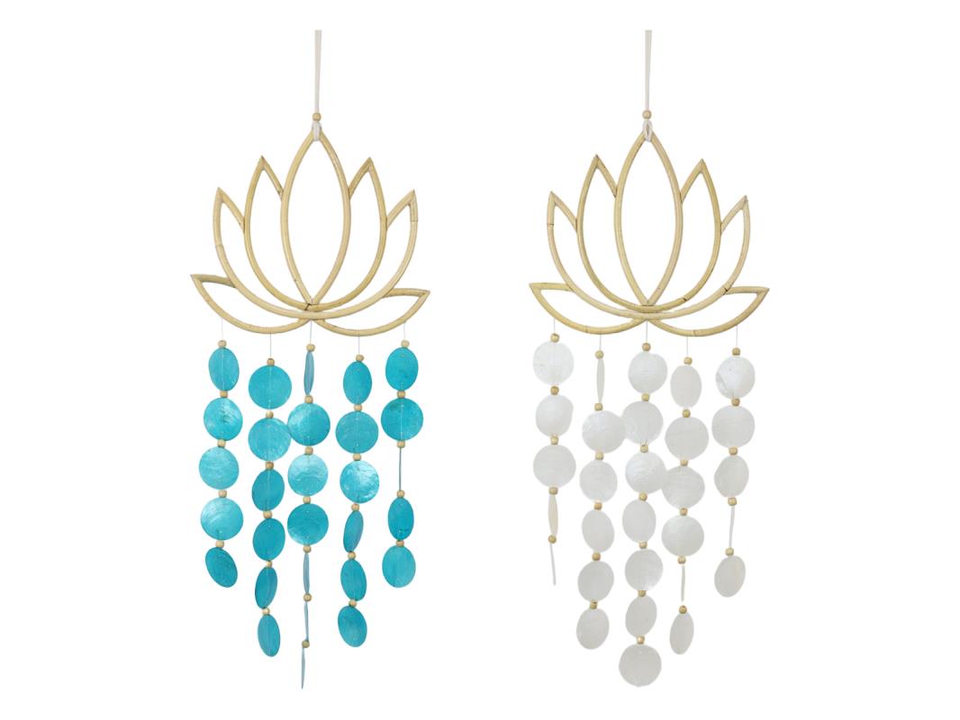 80cm Blue Lotus Flower Capiz Shell Mobile Hanger