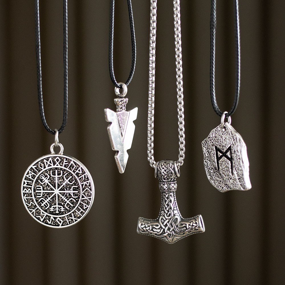 Arrowhead of Strength Viking Cord Necklace