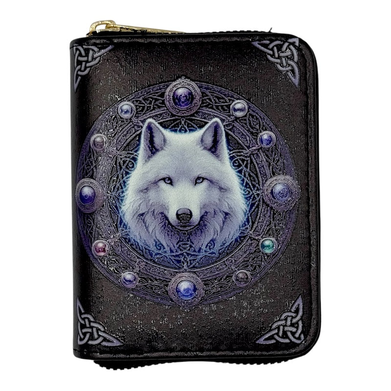 White Wolf Small Digital Print Purse