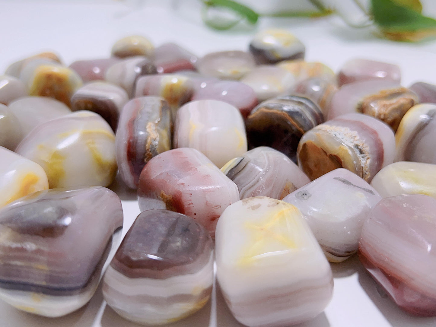Pink Pistachio Calcite Tumble