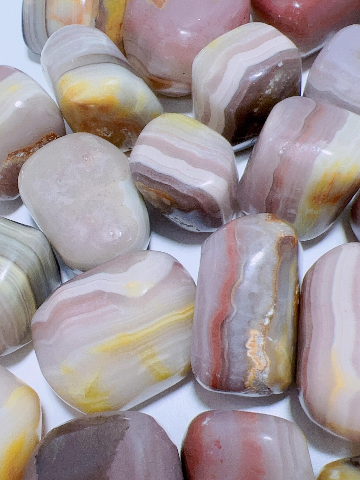 Pink Pistachio Calcite Tumble